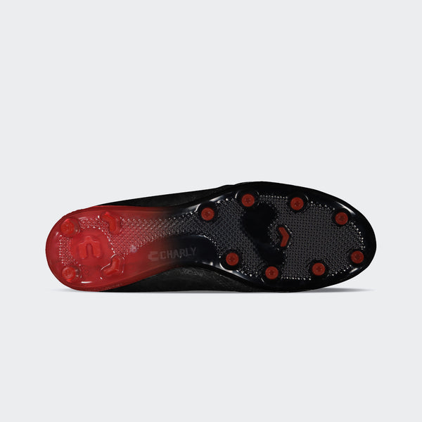 Black Red Sport Soccer Cleats for Men Charly Hotcross 2.0 – Charly