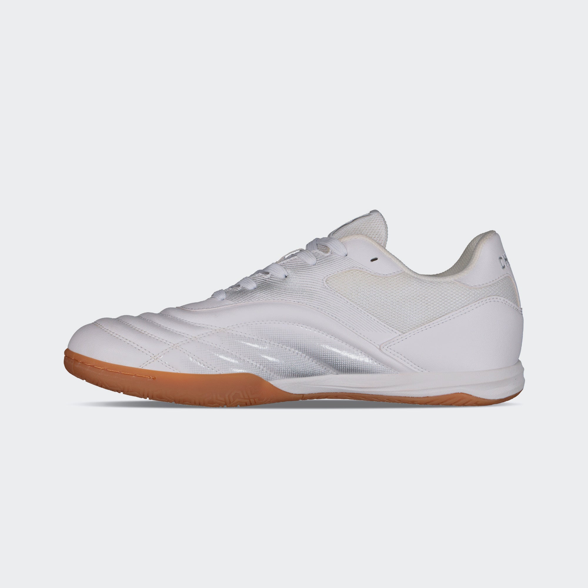 White Silver Sport Soccer Indoor Shoes for Men Charly Parallax 2.0