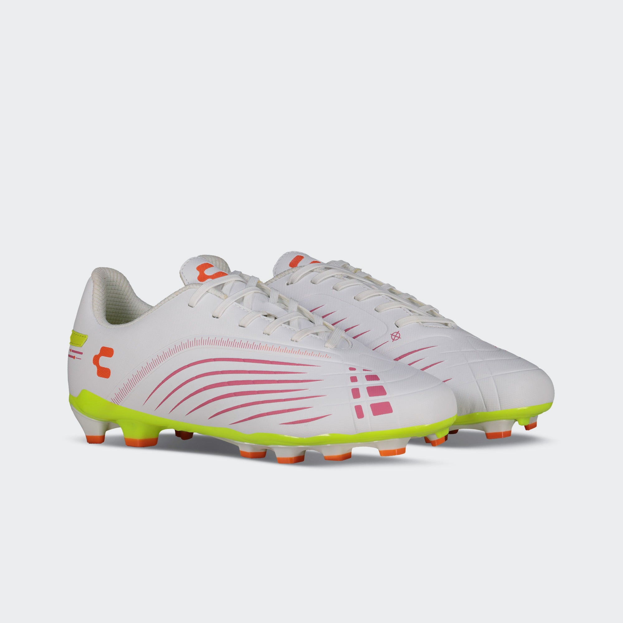 White Green Sport Soccer Cleats for Men Charly Stingr