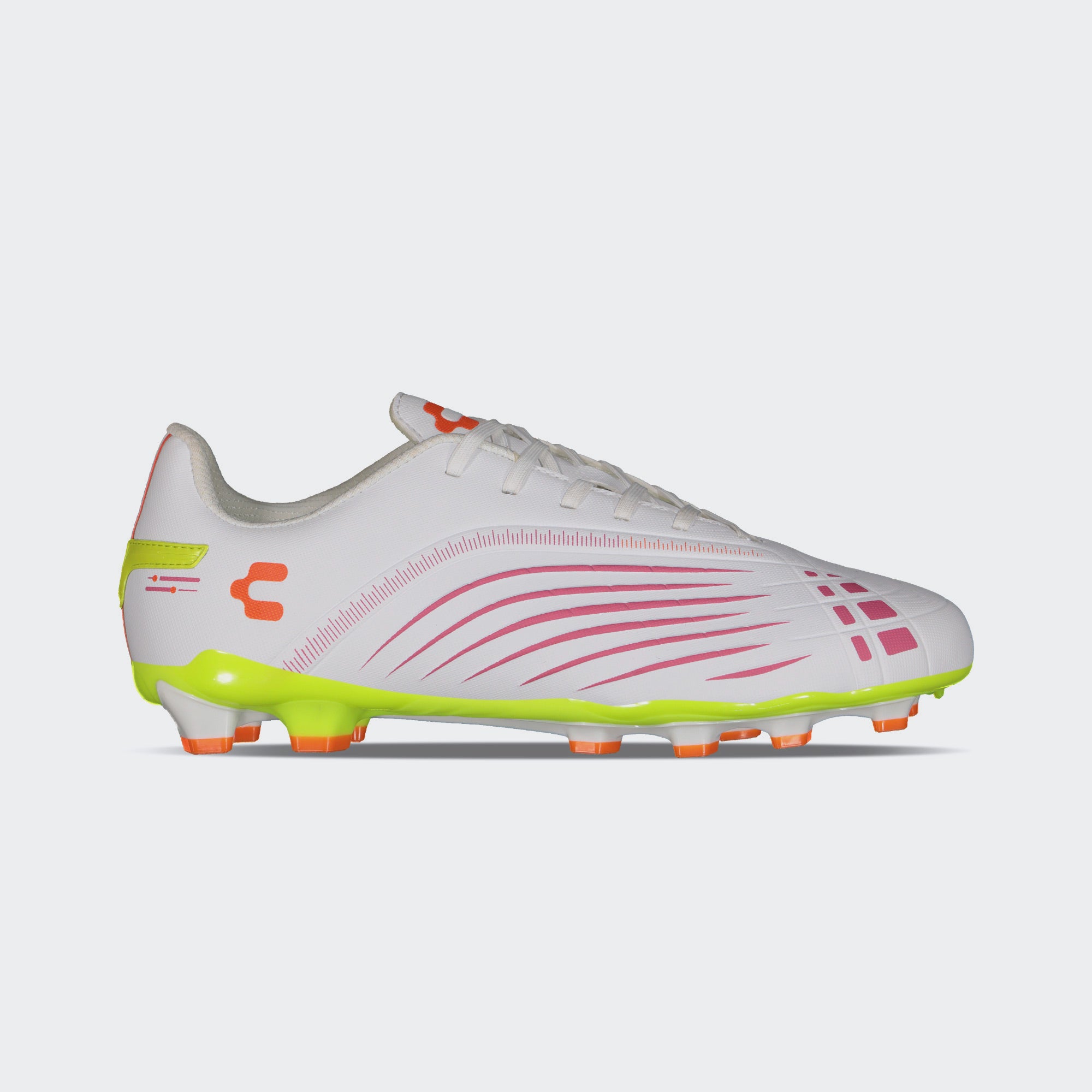 White Green Sport Soccer Cleats for Men Charly Stingr