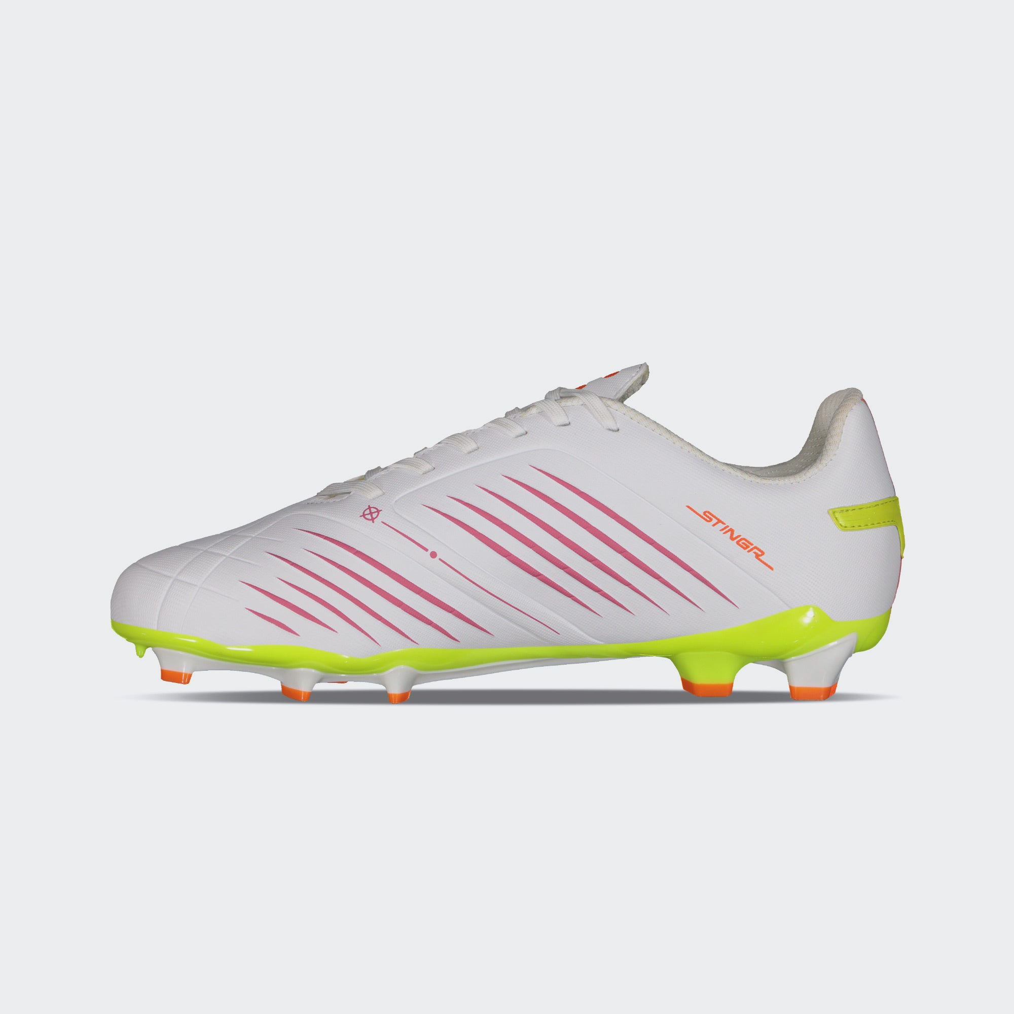 White Green Sport Soccer Cleats for Men Charly Stingr