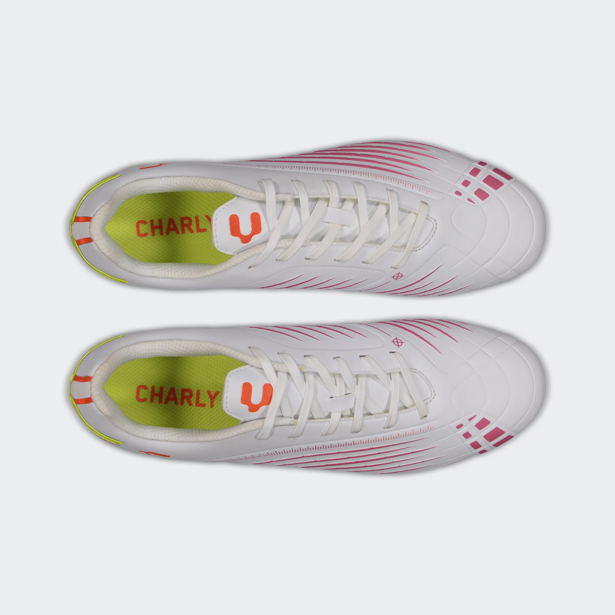 White Green Sport Soccer Cleats for Men Charly Stingr