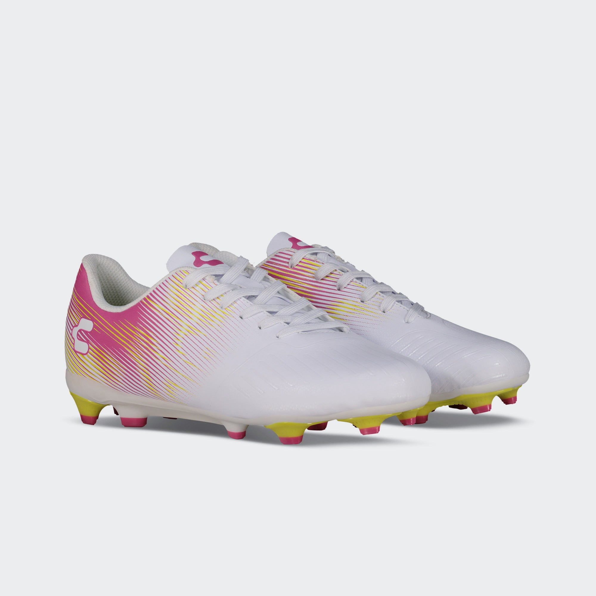 White Fiusha Sport Soccer Cleats for Men Charly Grasshopper 7.0