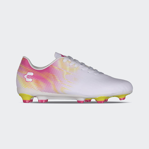 White Fuchsia Sport Soccer Cleats for Men Charly Grasshopper 7.0