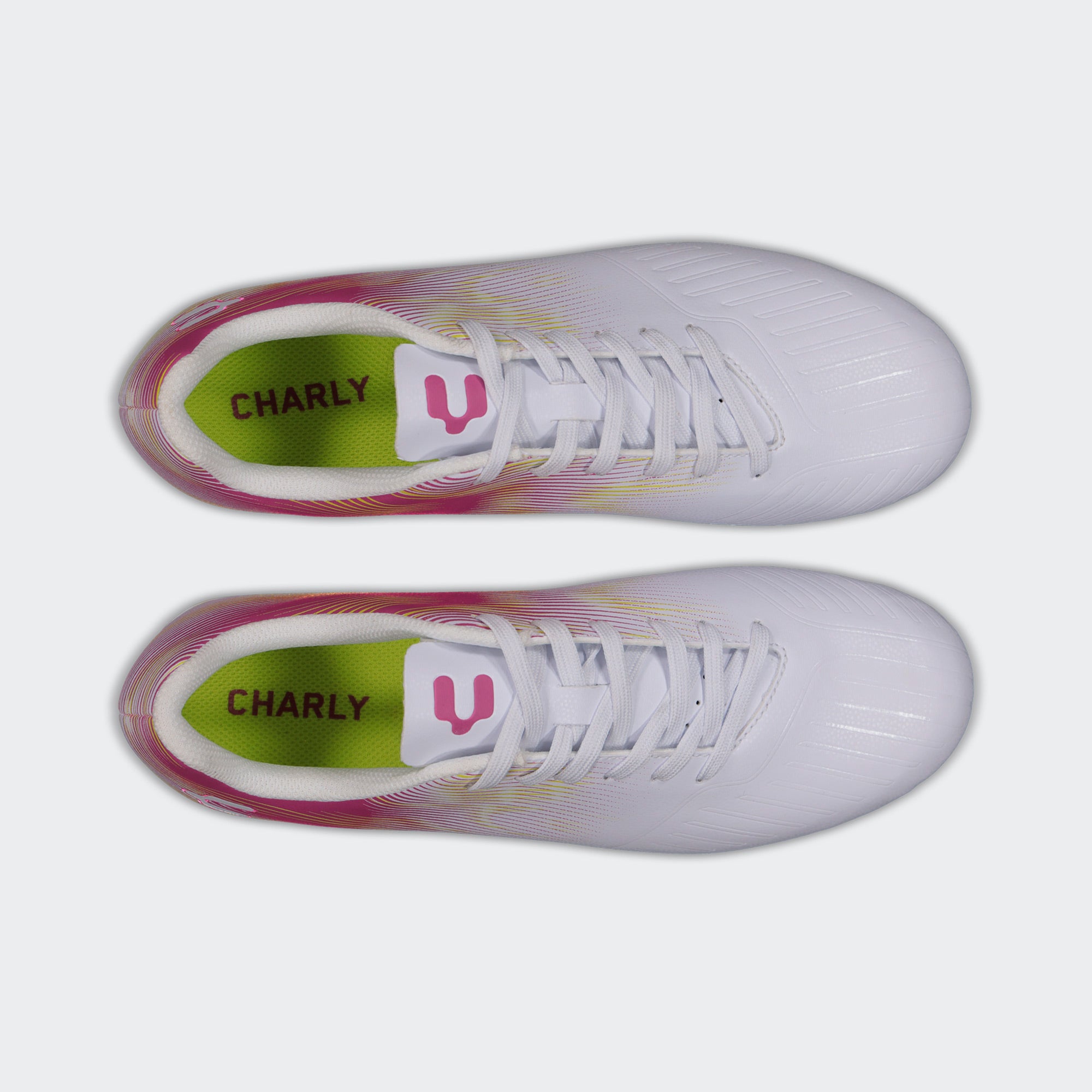 White Fiusha Sport Soccer Cleats for Men Charly Grasshopper 7.0