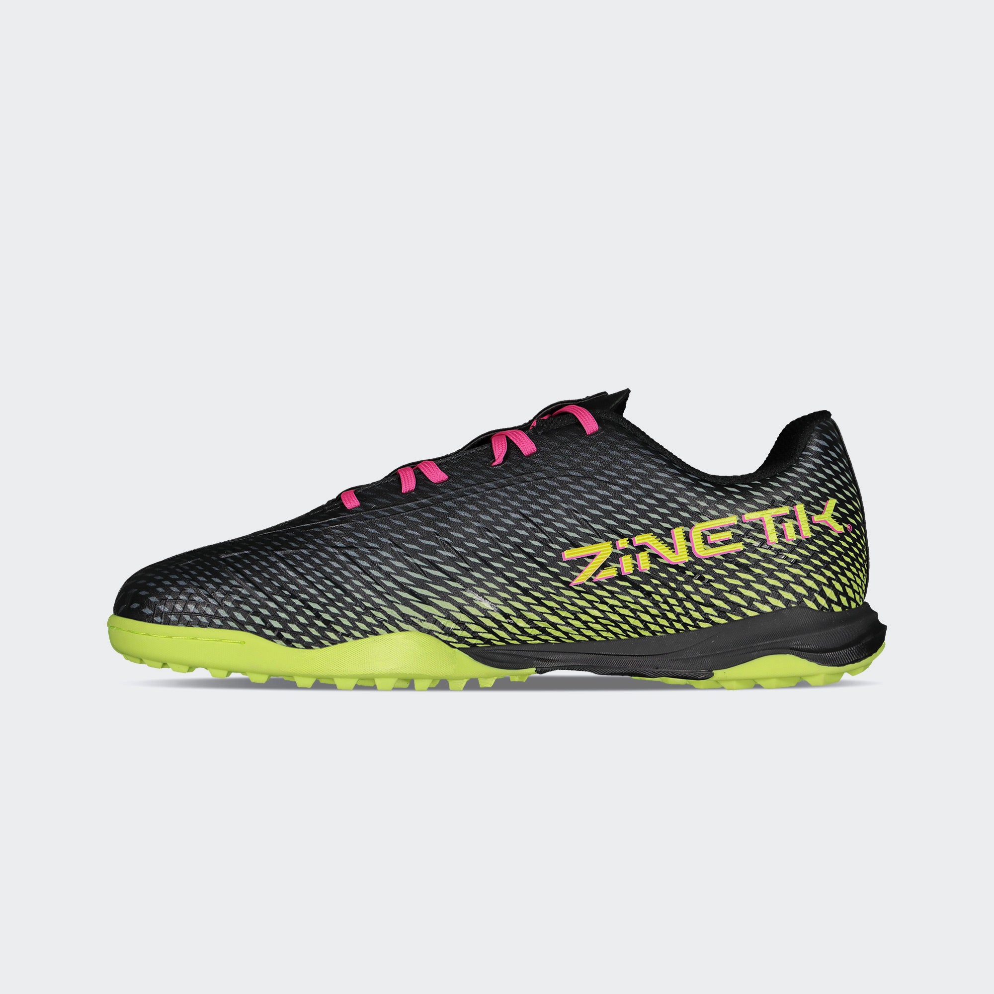 Black Fiusha Sport Soccer Turf Shoes for Men Charly Zinetik TF