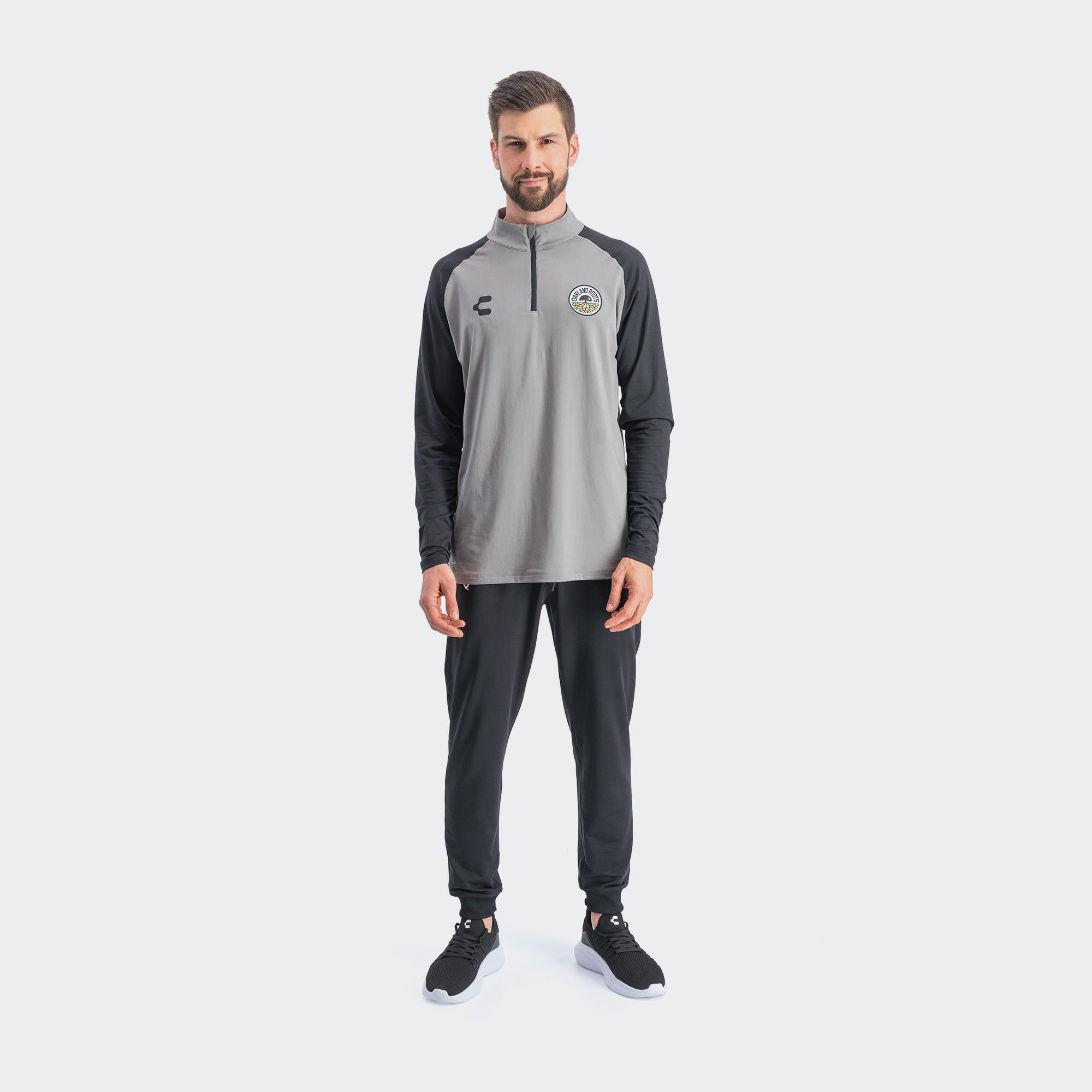 Grey Black Oakland Roots Pullover for Men Charly Sport Gear