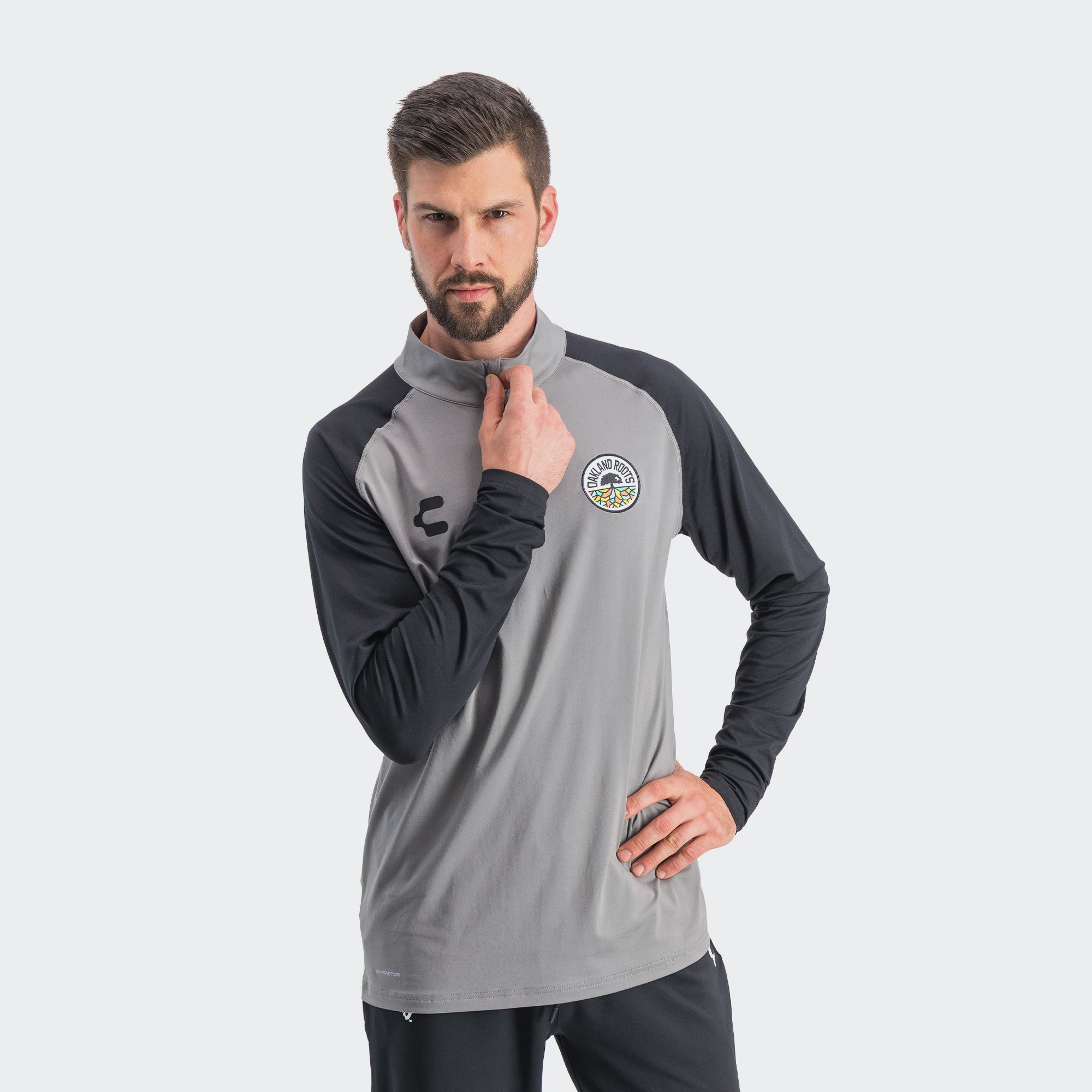Grey Black Oakland Roots Pullover for Men Charly Sport Gear