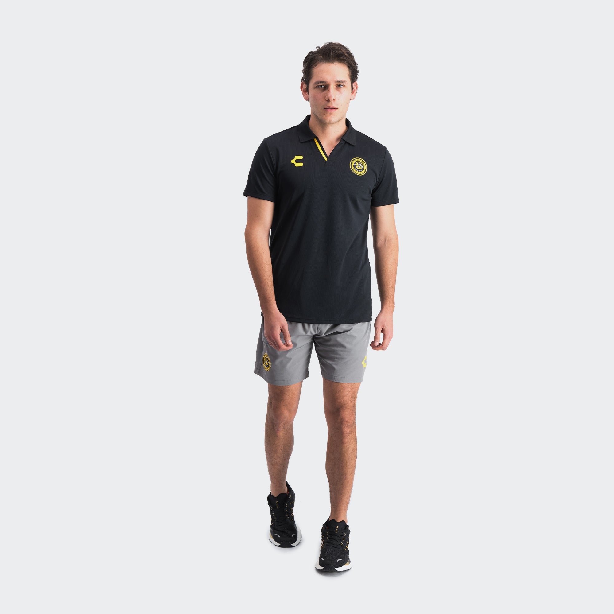 Black Yellow Pittsburgh Polo T-Shirt for Men Charly Sport Gear