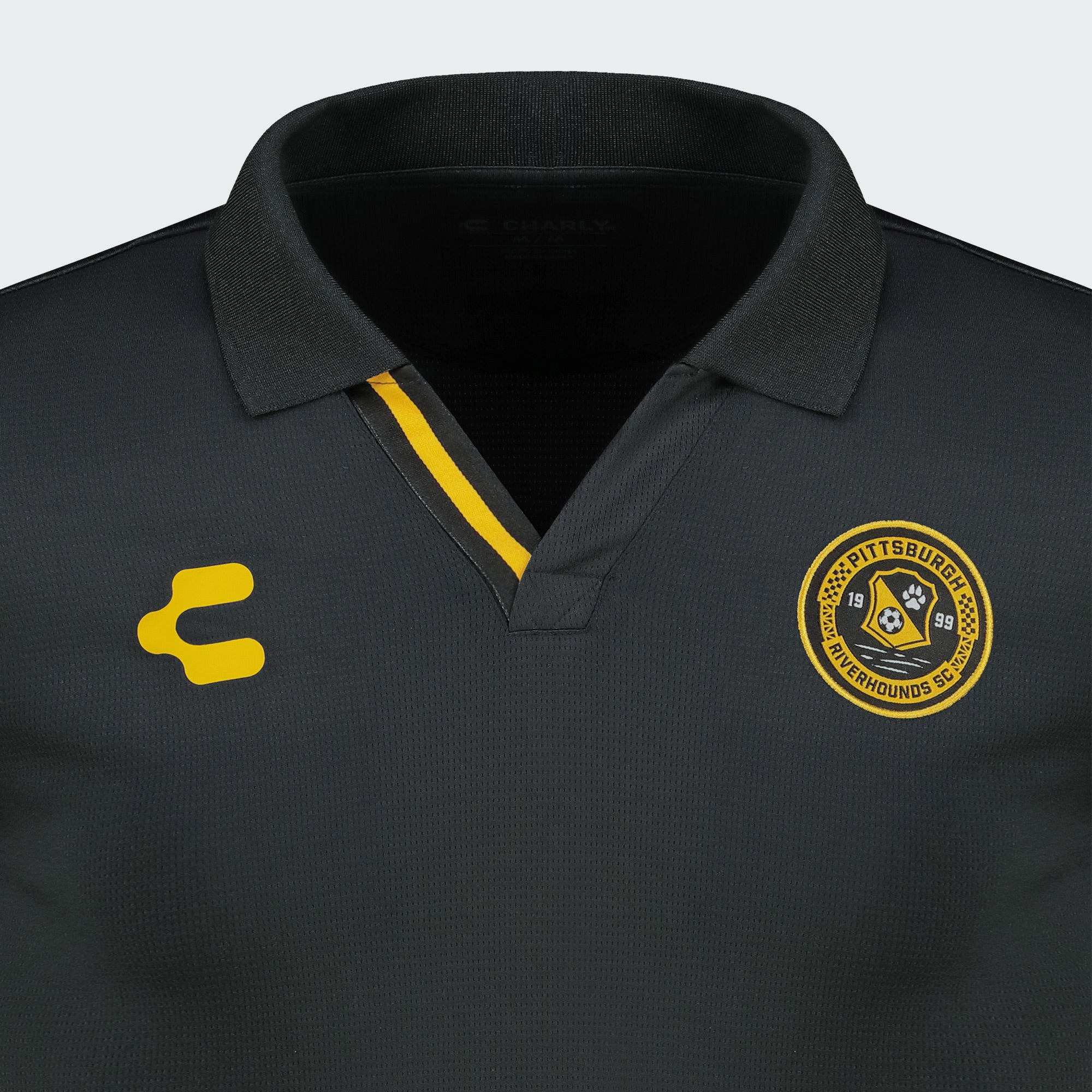 Black Yellow Pittsburgh Polo T-Shirt for Men Charly Sport Gear