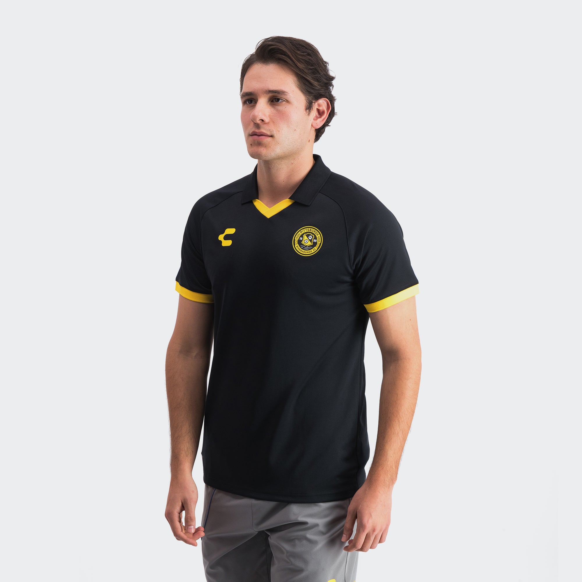 Black Pittsburgh Polo T-Shirt for Men Charly Sport Gear