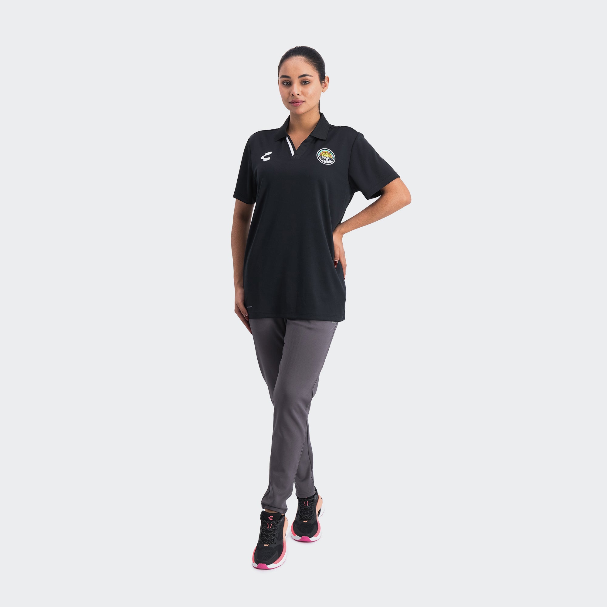 Black Oakland Soul Polo T-Shirt Charly Sport Gear