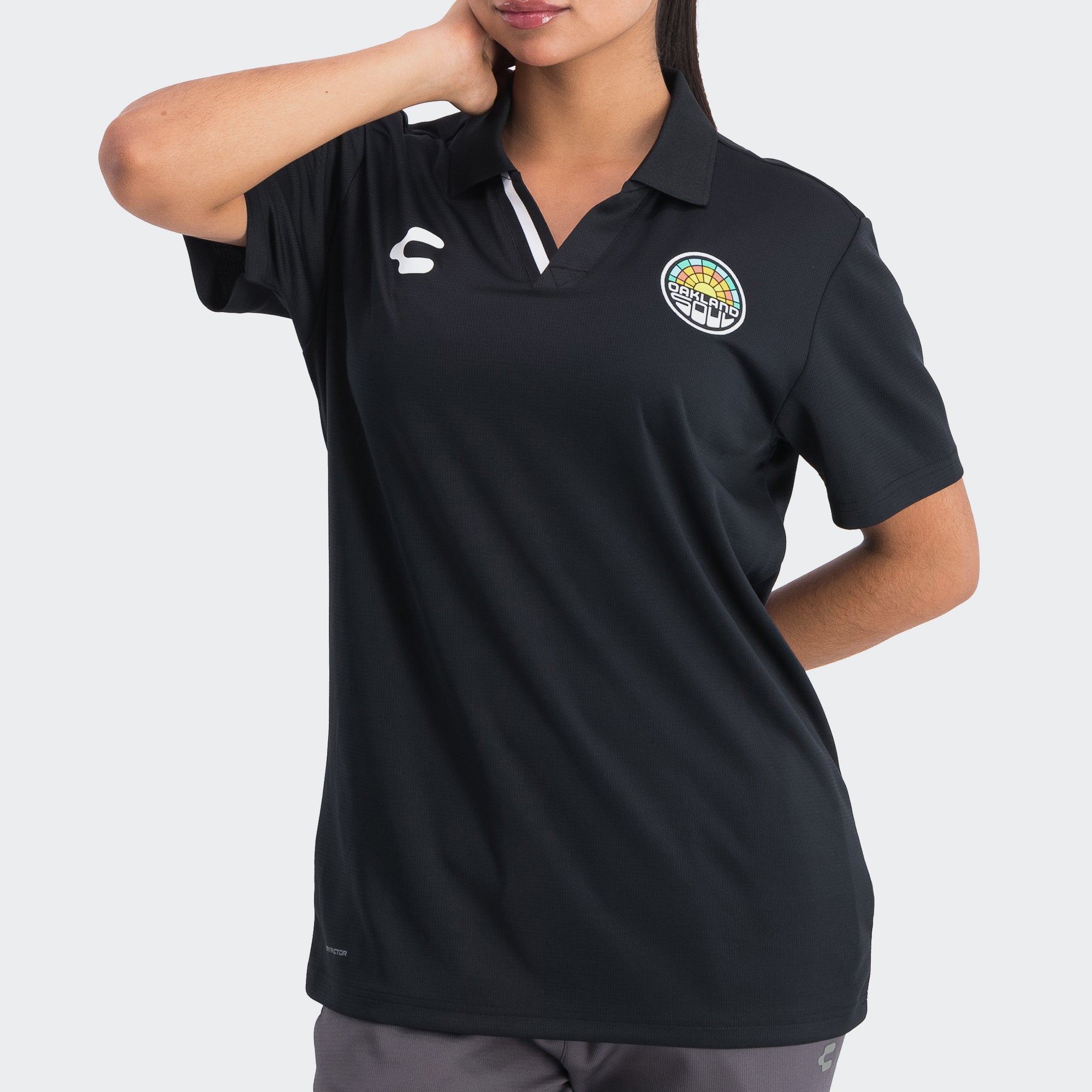 Black Oakland Soul Polo T-Shirt Charly Sport Gear