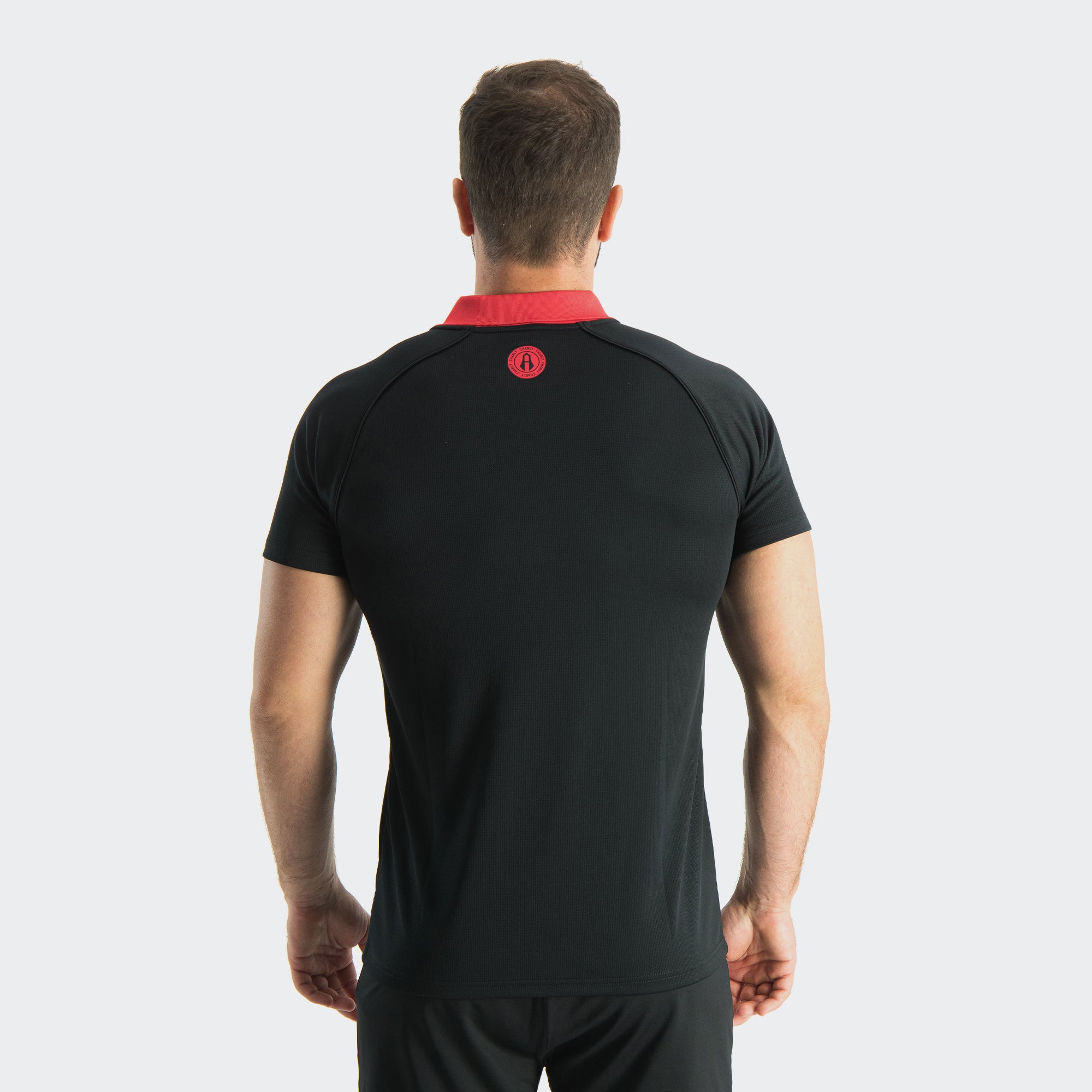Black Atlas 25-26 Polo T-Shirt with Zipper for Men Charly Sport Soccer Gear