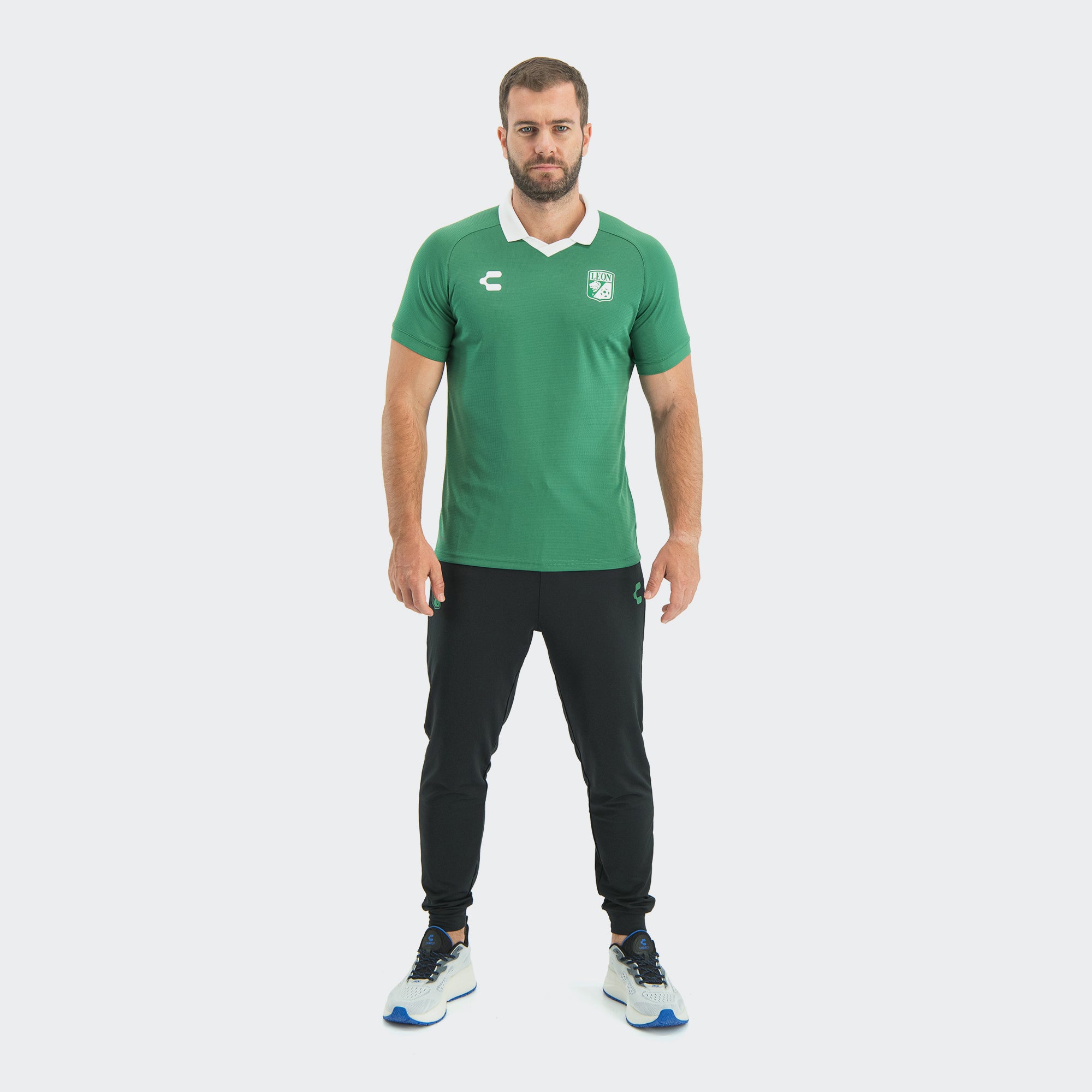 Green León 25-26 Polo T-Shirt for Men Charly Sport Soccer Gear