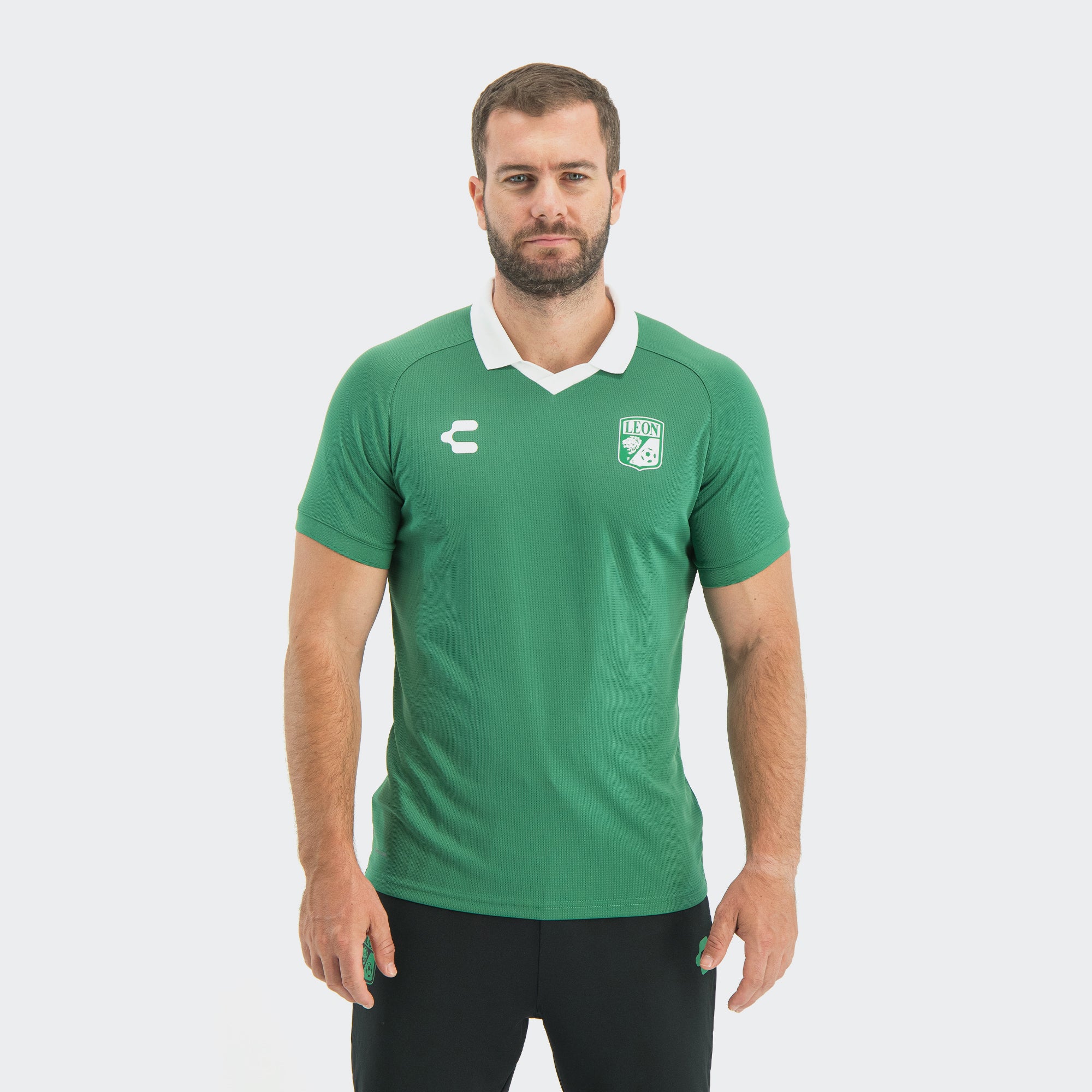 Green León 25-26 Polo T-Shirt for Men Charly Sport Soccer Gear