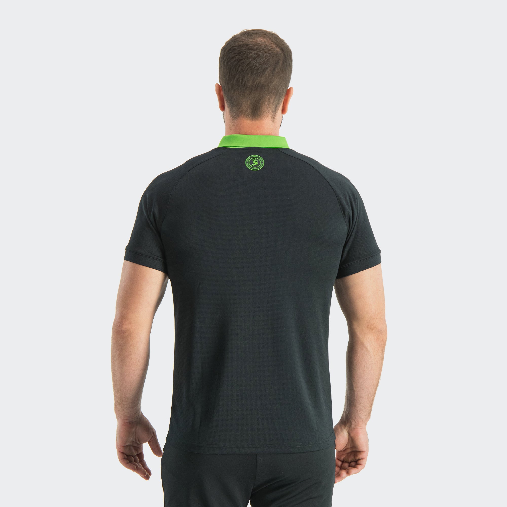 Black Santos 25-26 Polo T-Shirt for Men Charly Sport Soccer Gear