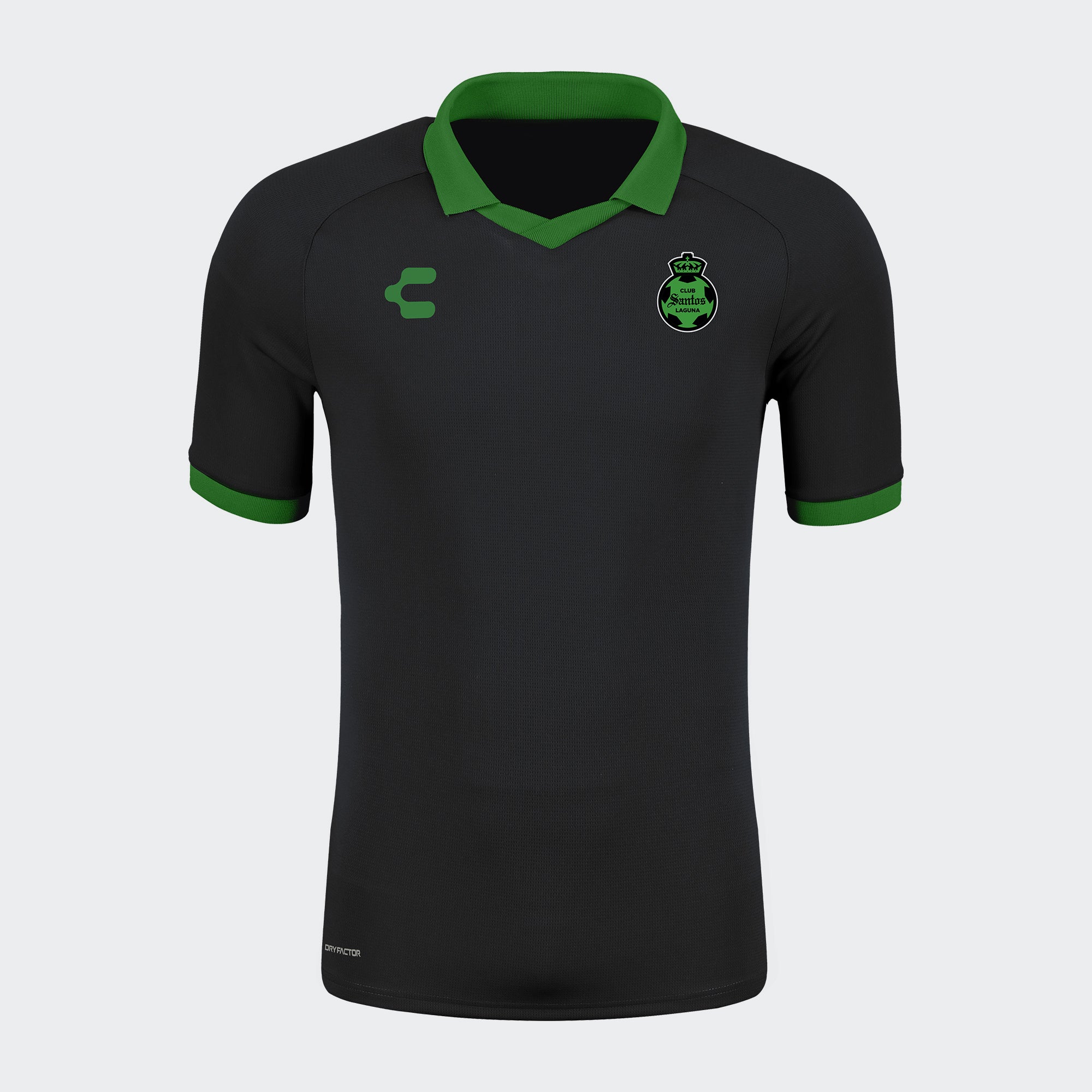 Black Santos 25-26 Polo T-Shirt for Men Charly Sport Soccer Gear