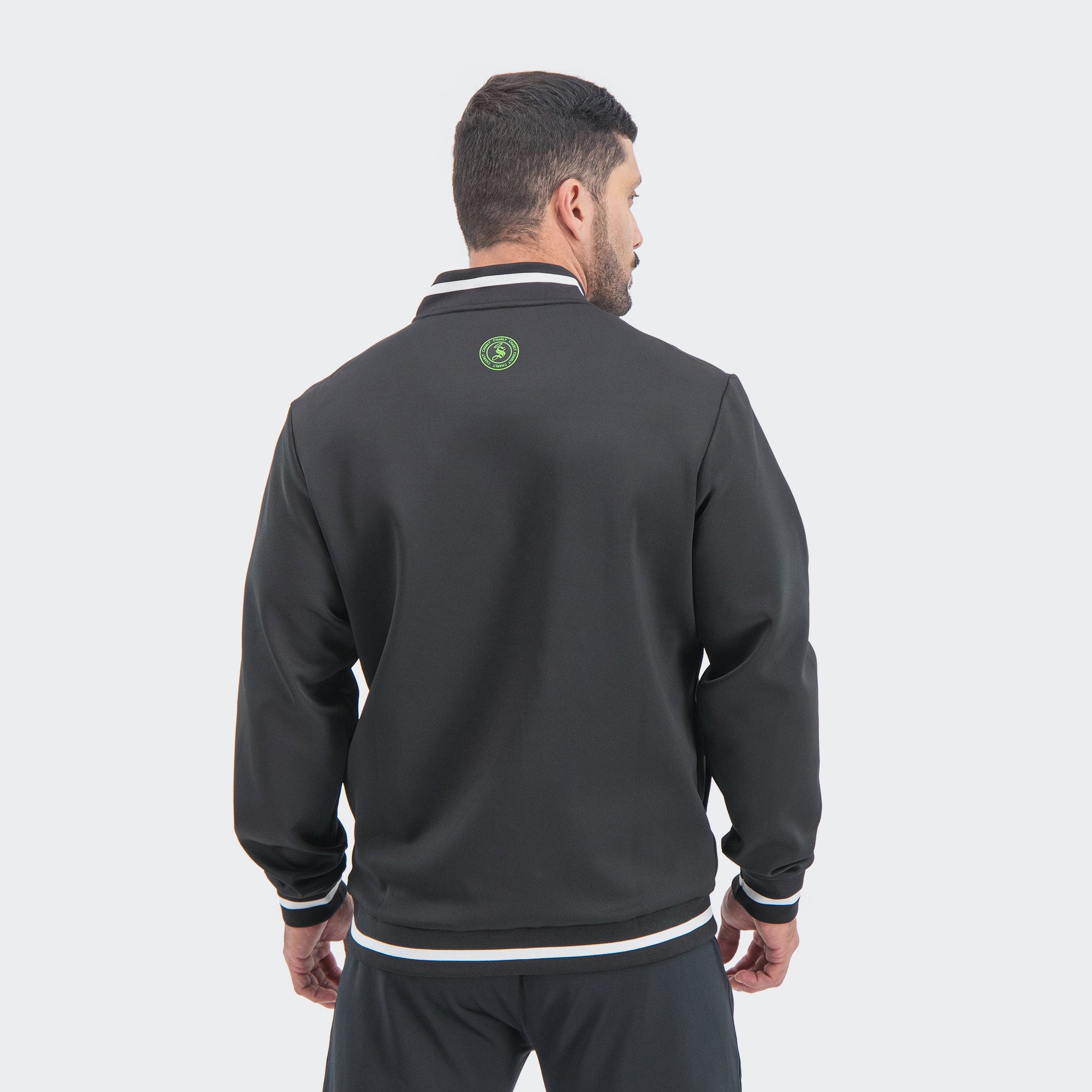 Black Santos 25-26 Bomber Jacket for Men Charly Sport Soccer Gear