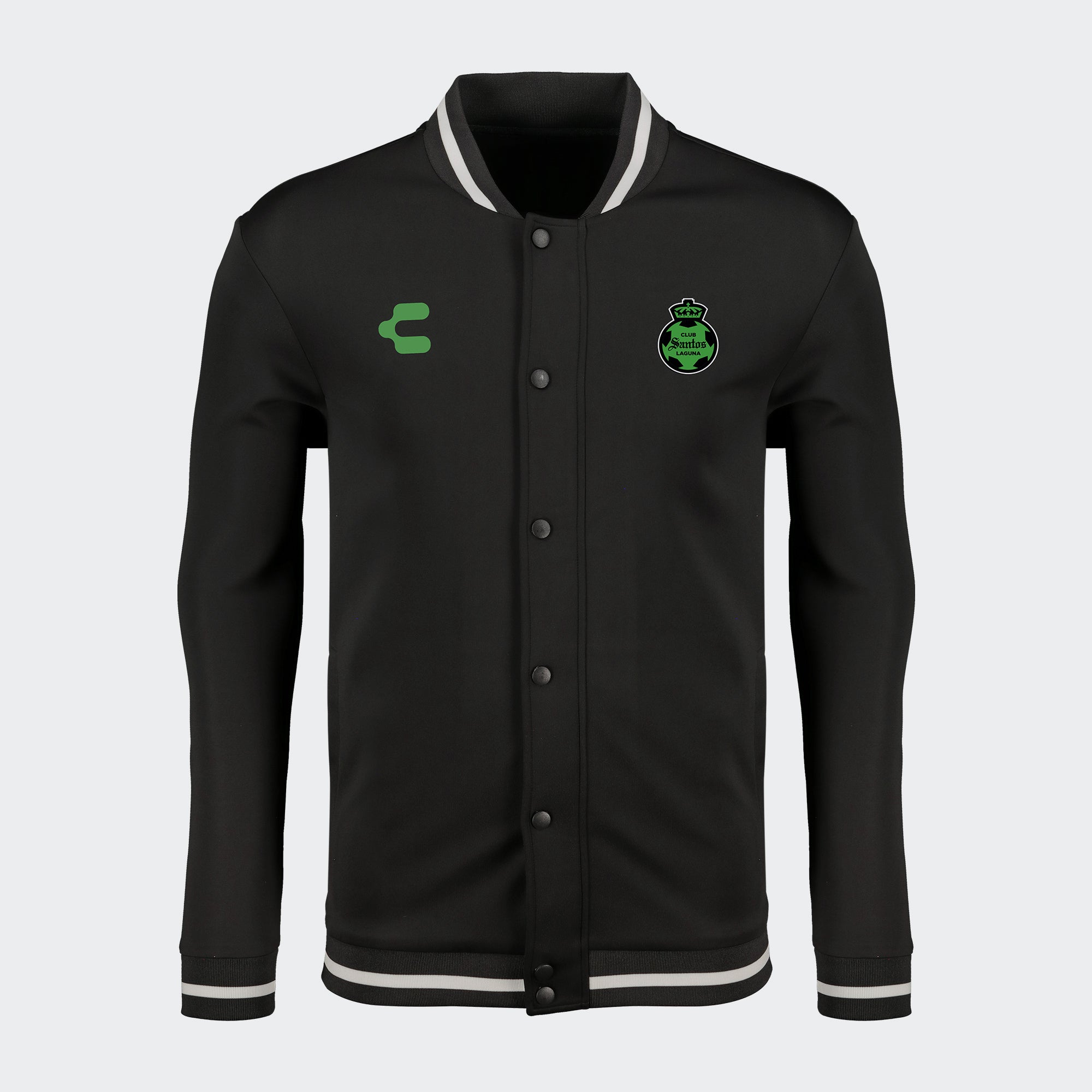 Black Santos 25-26 Bomber Jacket for Men Charly Sport Soccer Gear