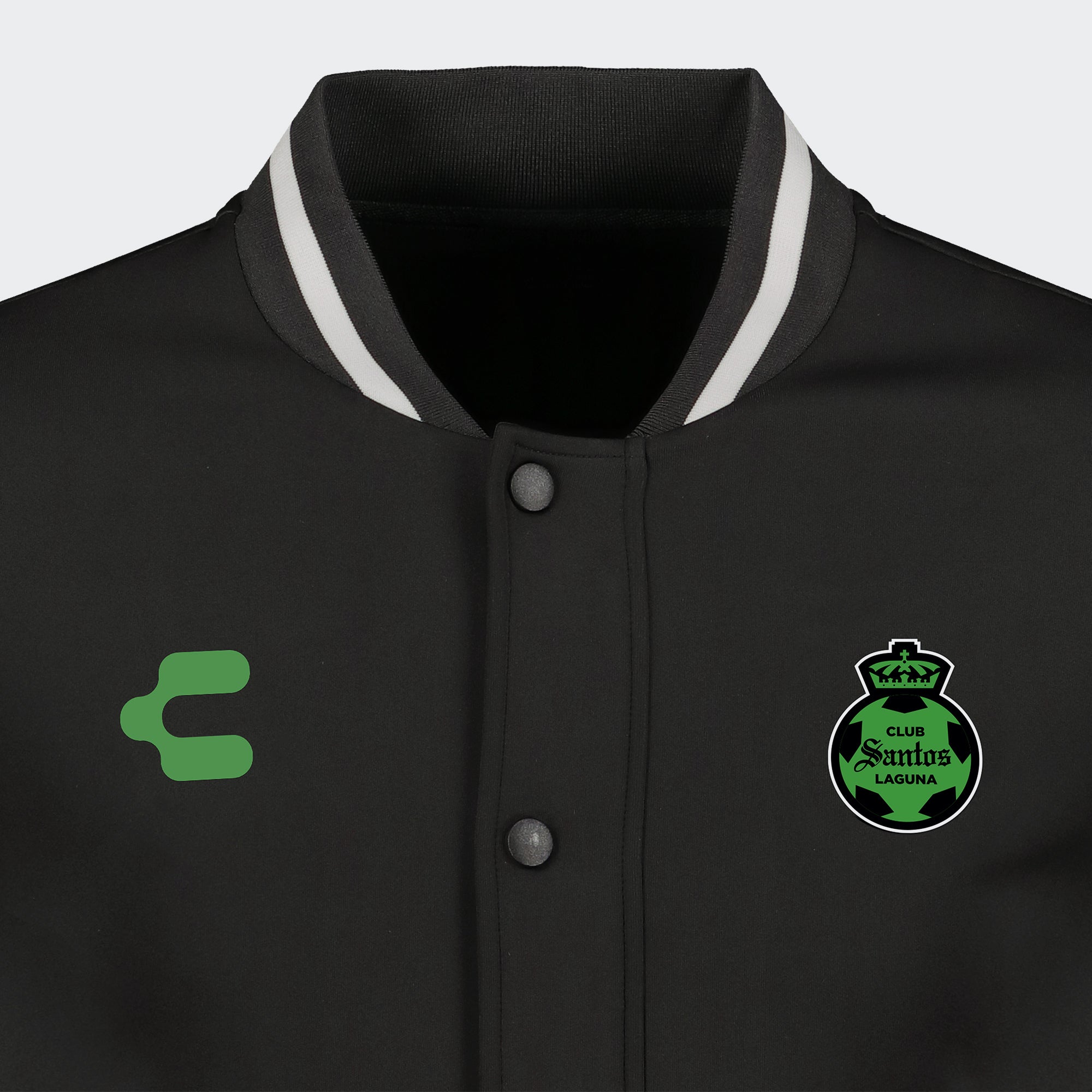 Black Santos 25-26 Bomber Jacket for Men Charly Sport Soccer Gear