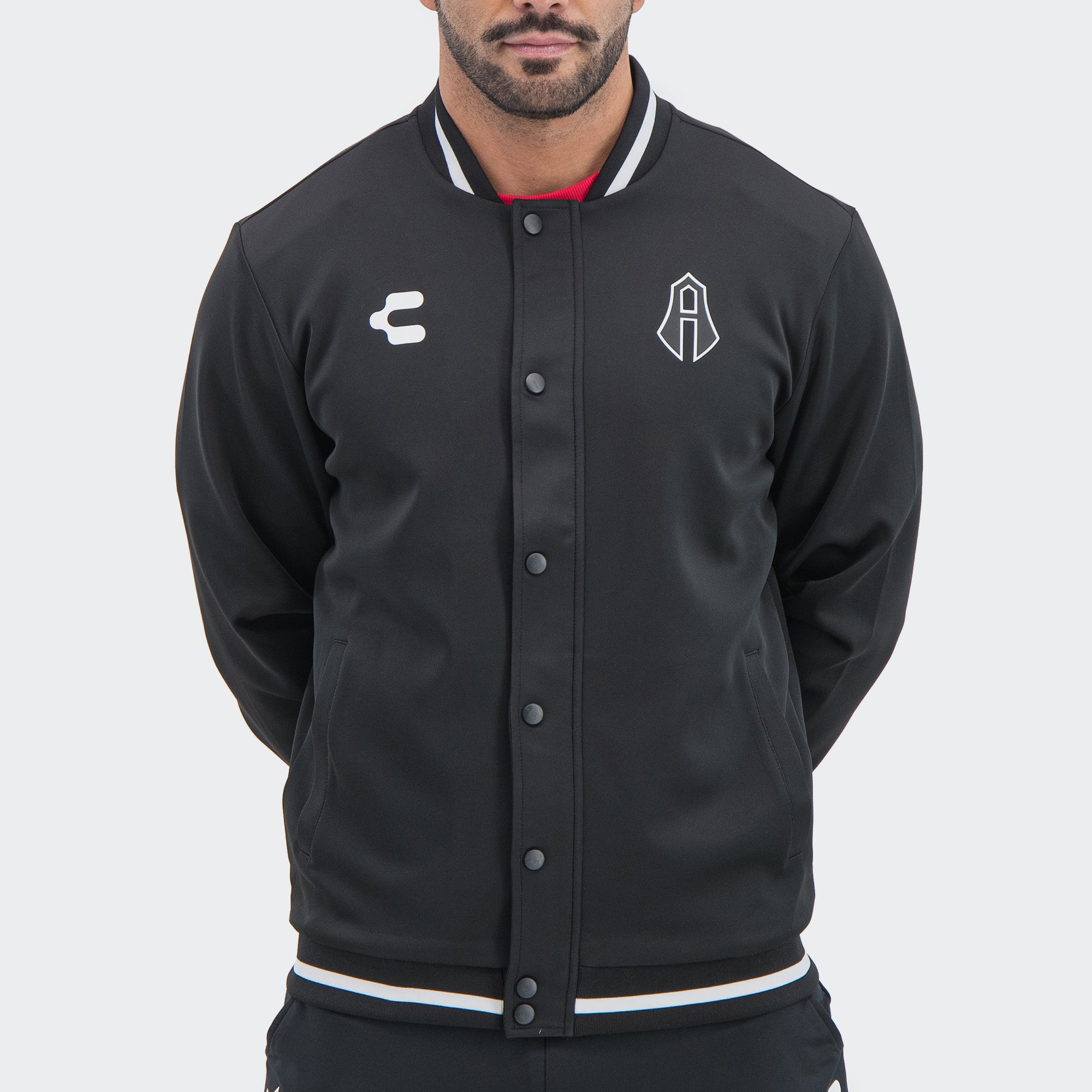 Black Atlas 25-26 Bomber Jacket for Men Charly Sport Soccer Gear