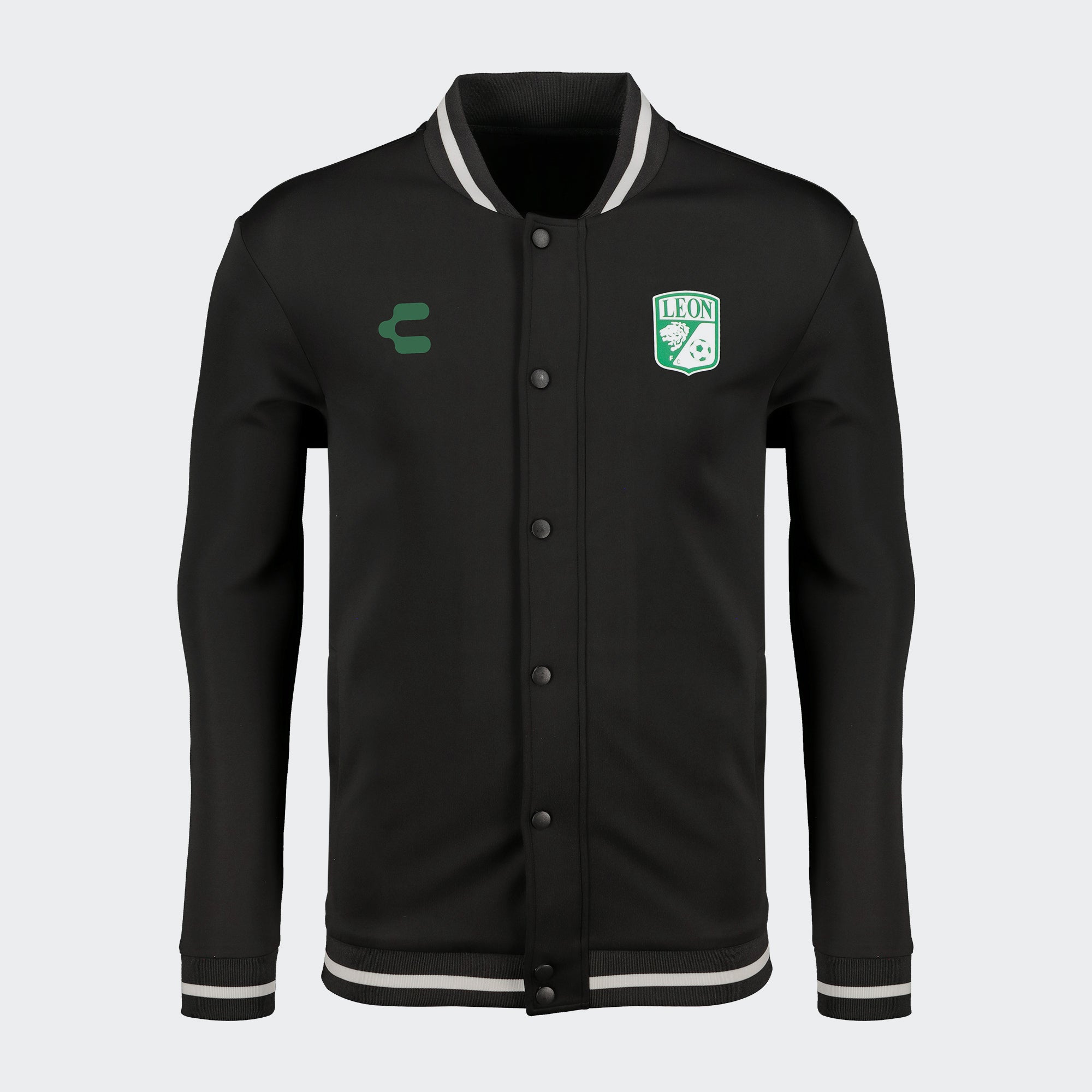 Black León 25-26 Bomber Jacket for Men Charly Sport Soccer Gear