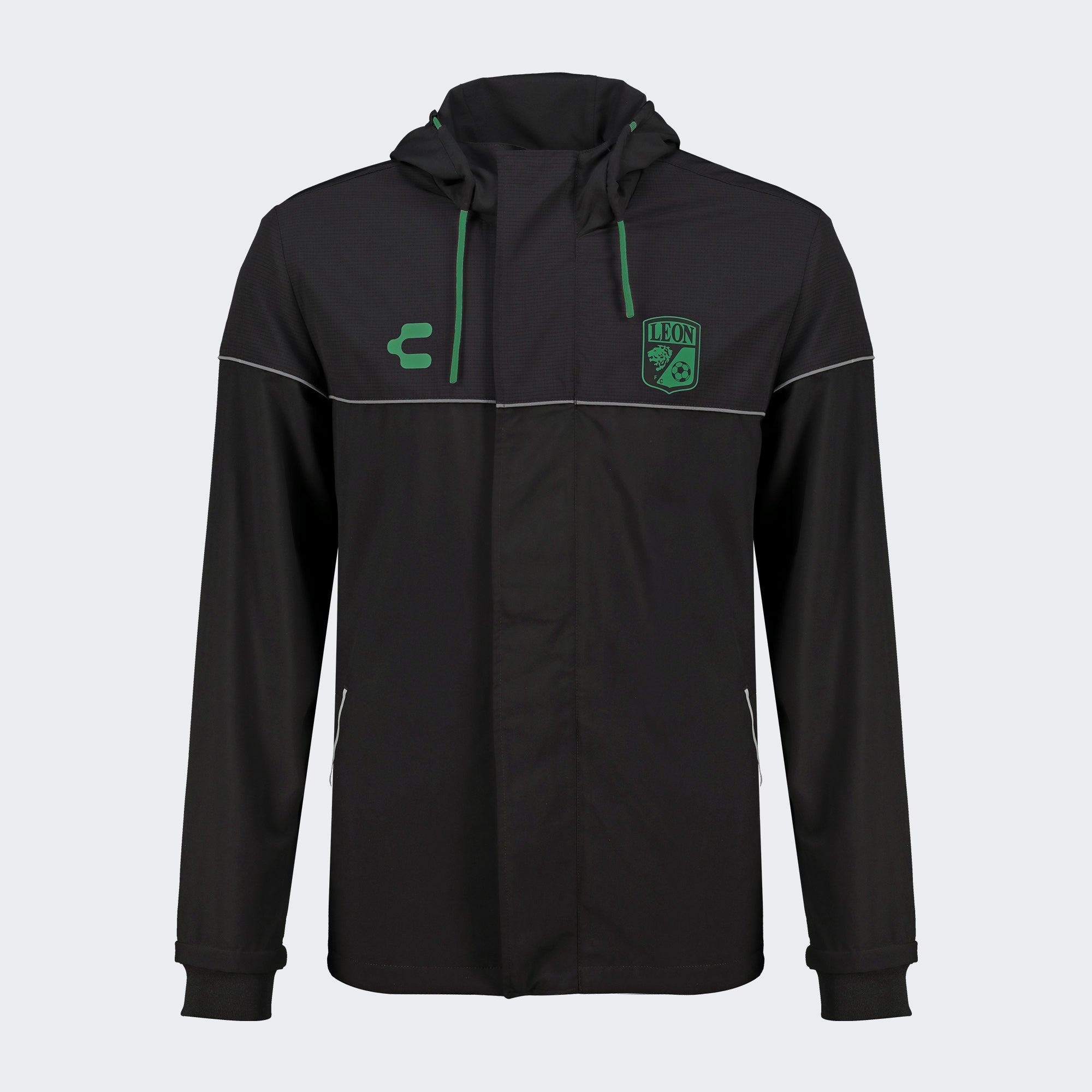 Black León 25-26 Outdoor Jacket for Men Charly Sport Soccer Gear