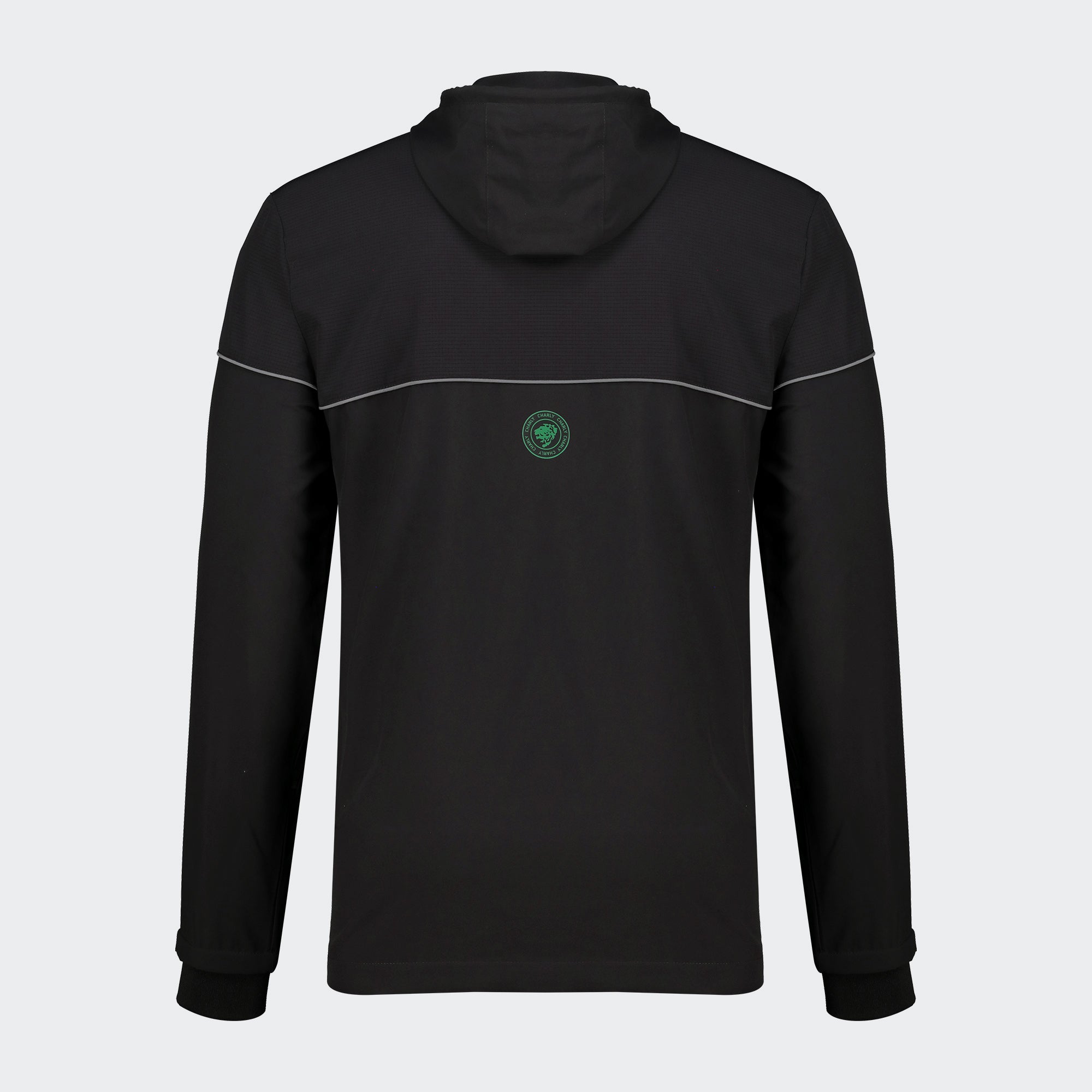 Black León 25-26 Outdoor Jacket for Men Charly Sport Soccer Gear