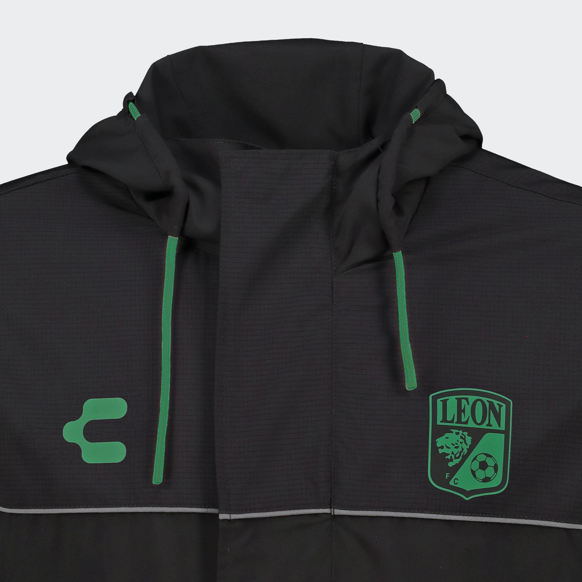 Black León 25-26 Outdoor Jacket for Men Charly Sport Soccer Gear