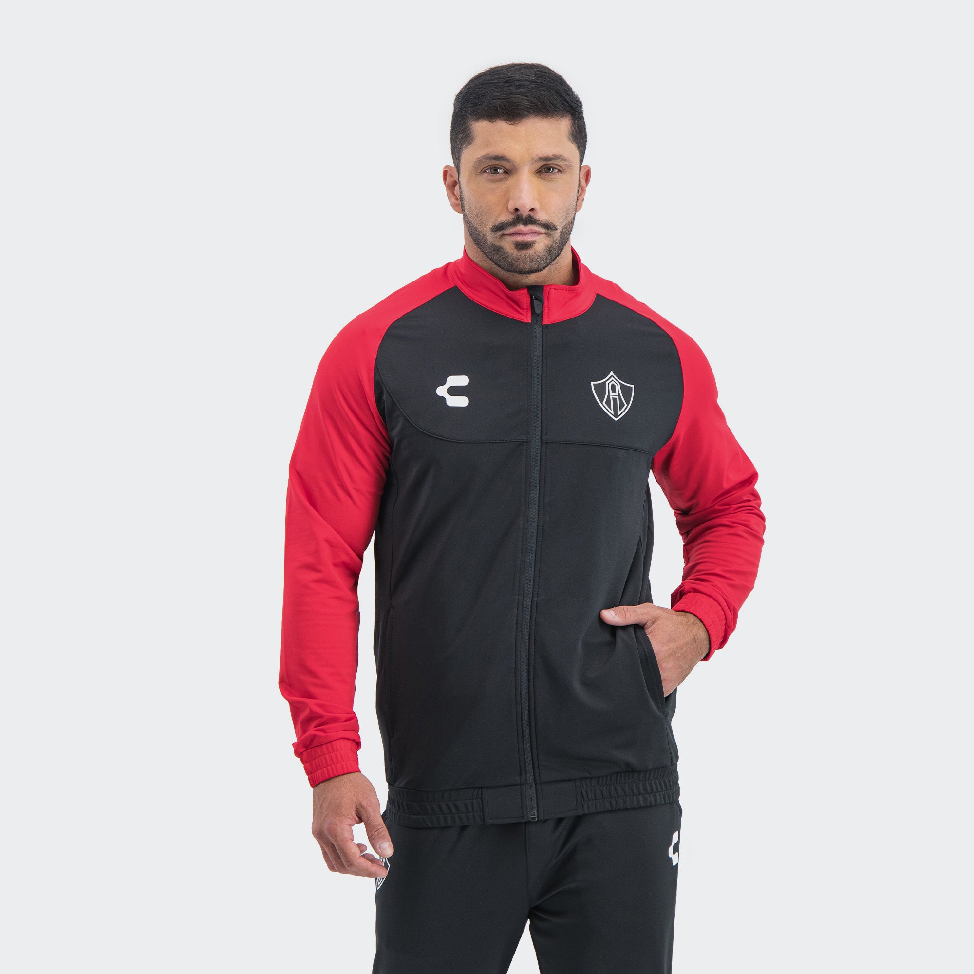 Black Red Atlas 25-26 Training Jacket for Men Charly Sport Soccer Gear