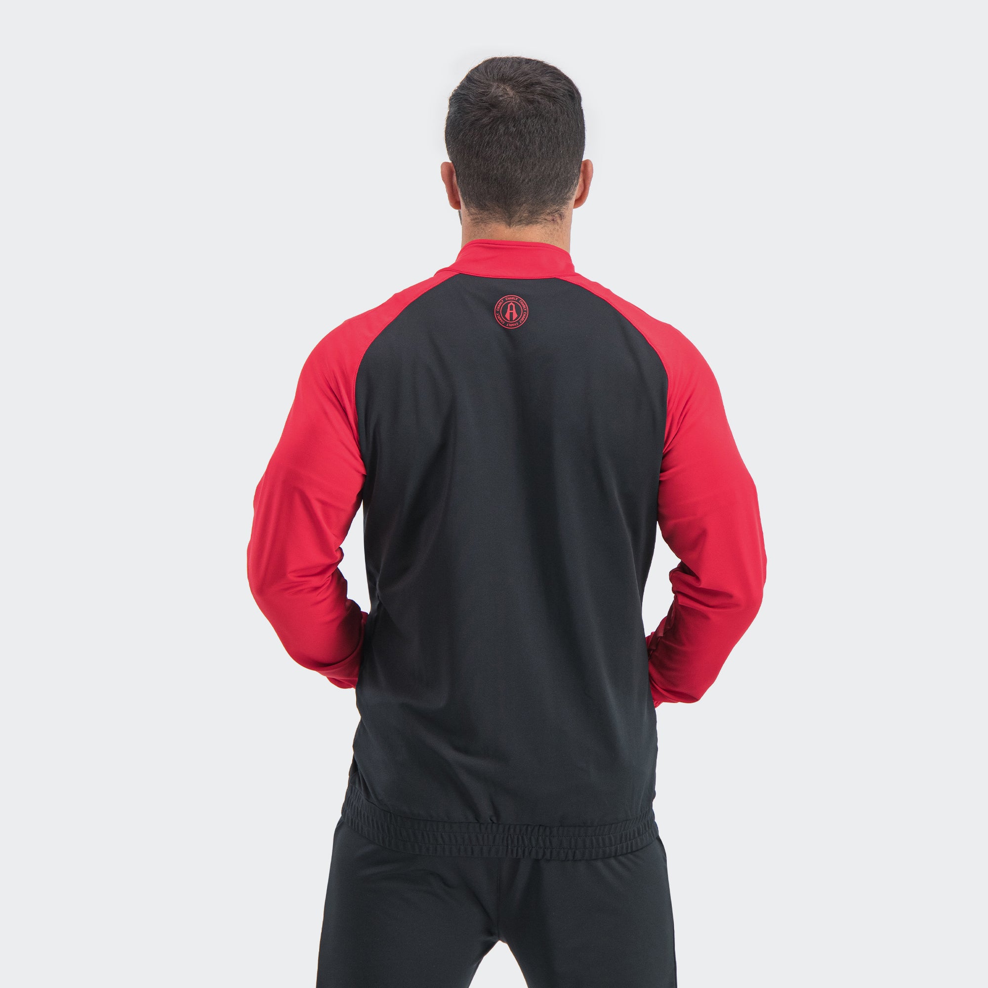 Black Red Atlas 25-26 Training Jacket for Men Charly Sport Soccer Gear