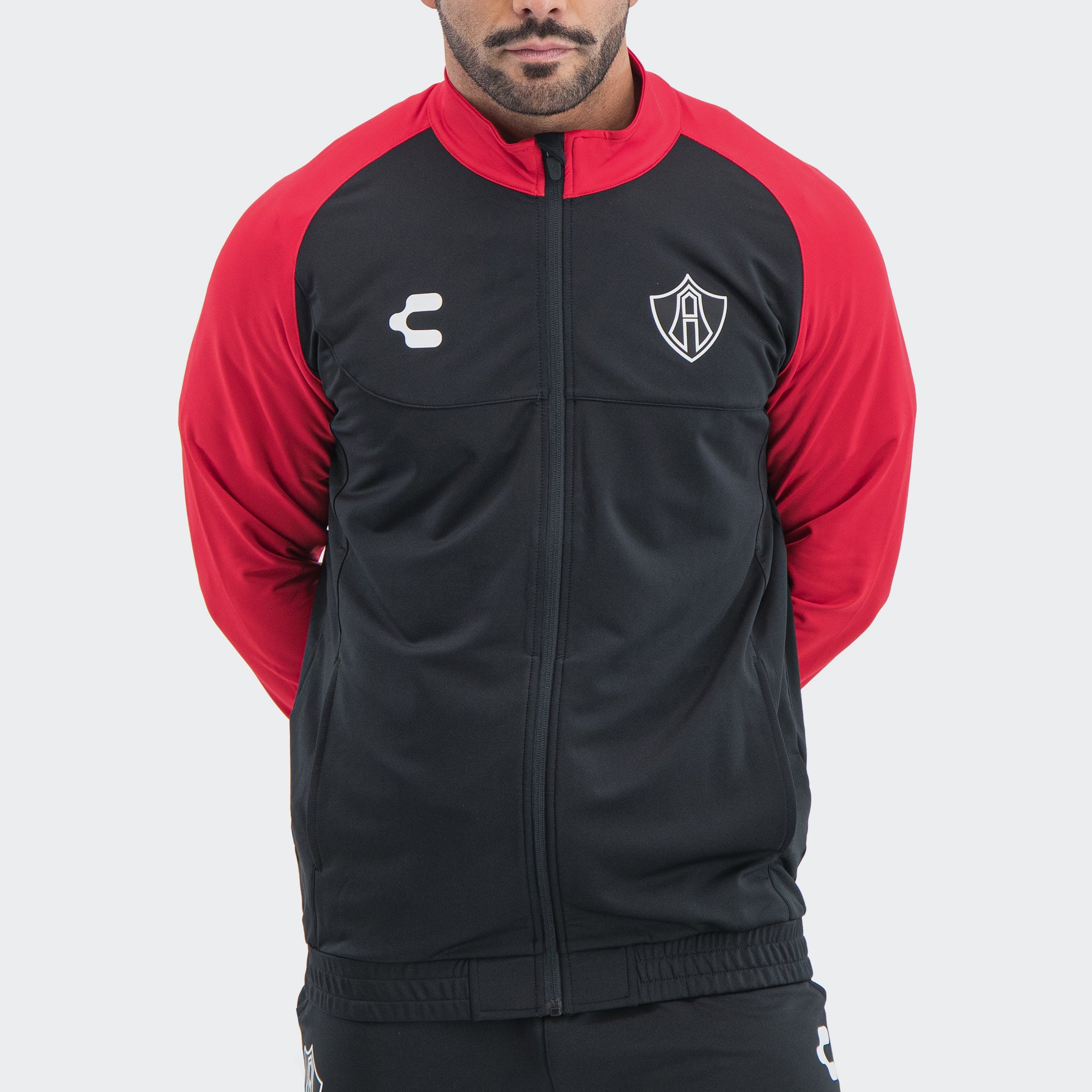 Black Red Atlas 25-26 Training Jacket for Men Charly Sport Soccer Gear
