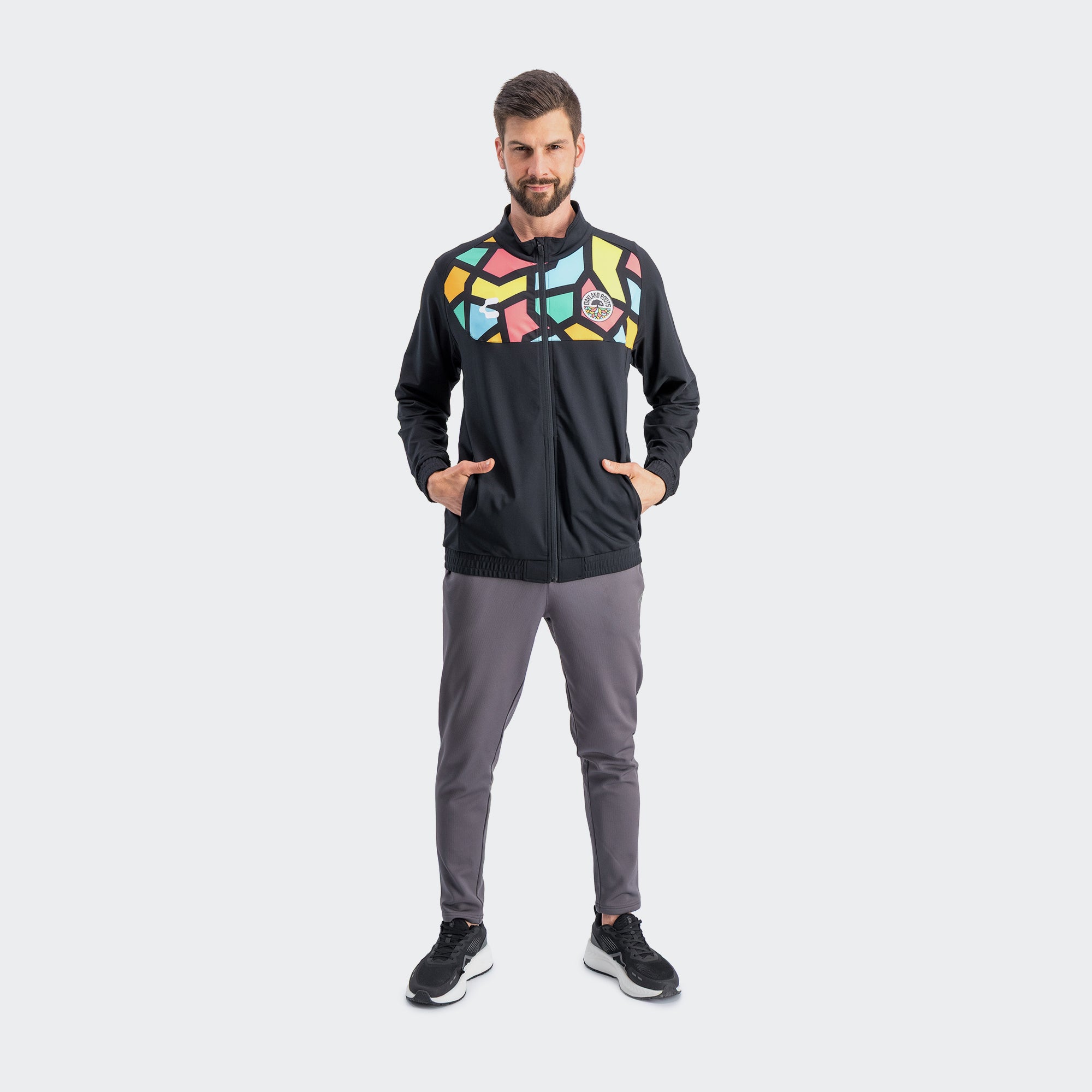 Black Multicolor Oakland Roots Jacket for Men Charly Sport Gear