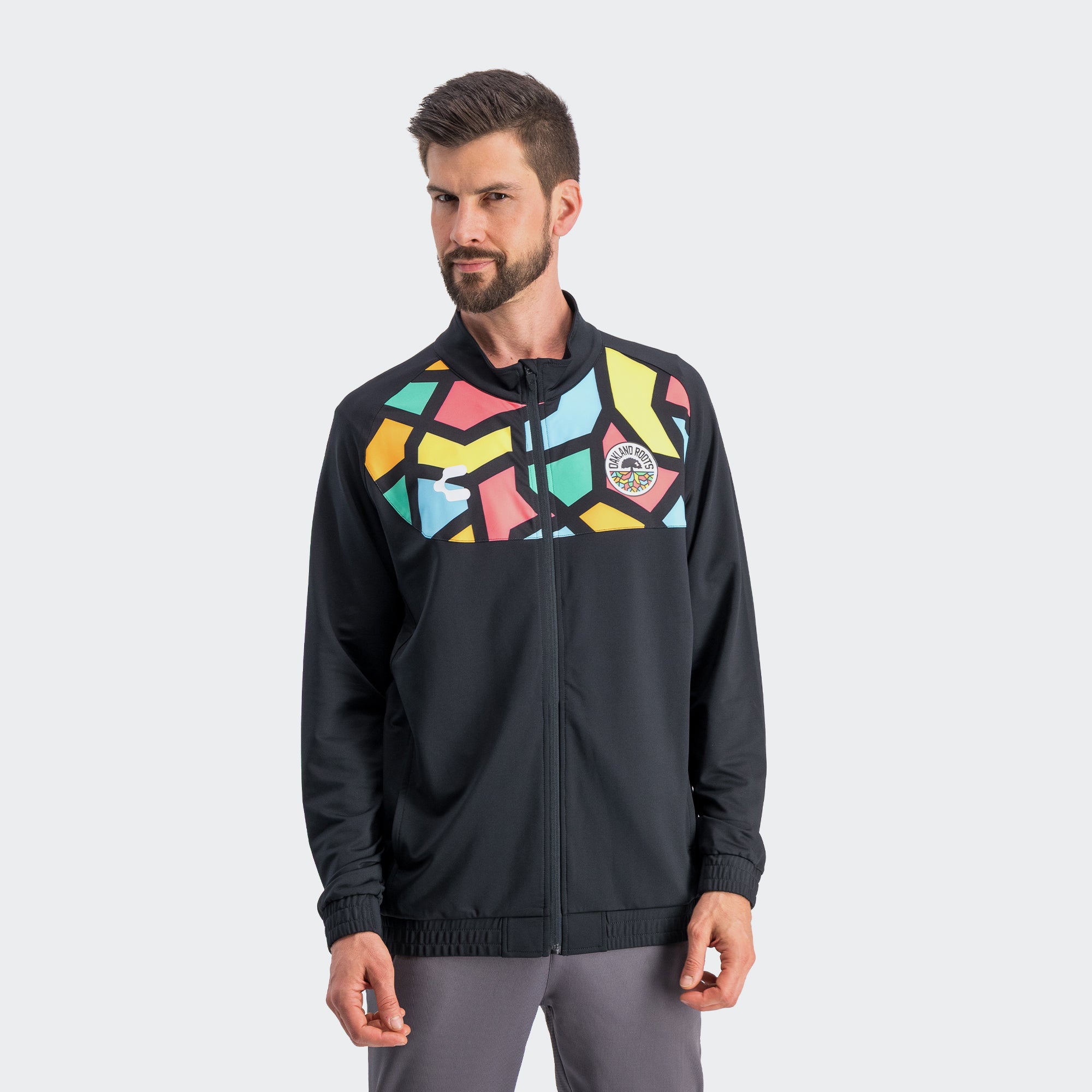 Black Multicolor Oakland Roots Jacket for Men Charly Sport Gear