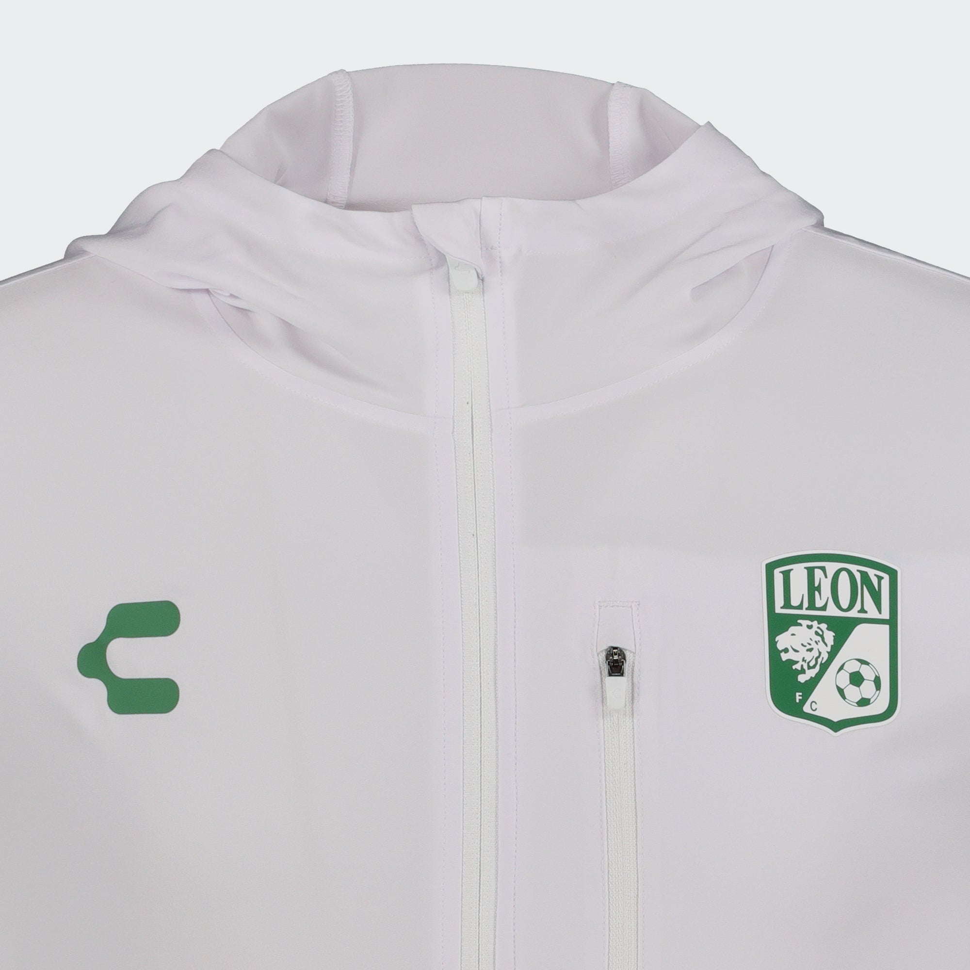 White Green León 25-26 Windbreaker for Men Charly Sport Soccer Gear