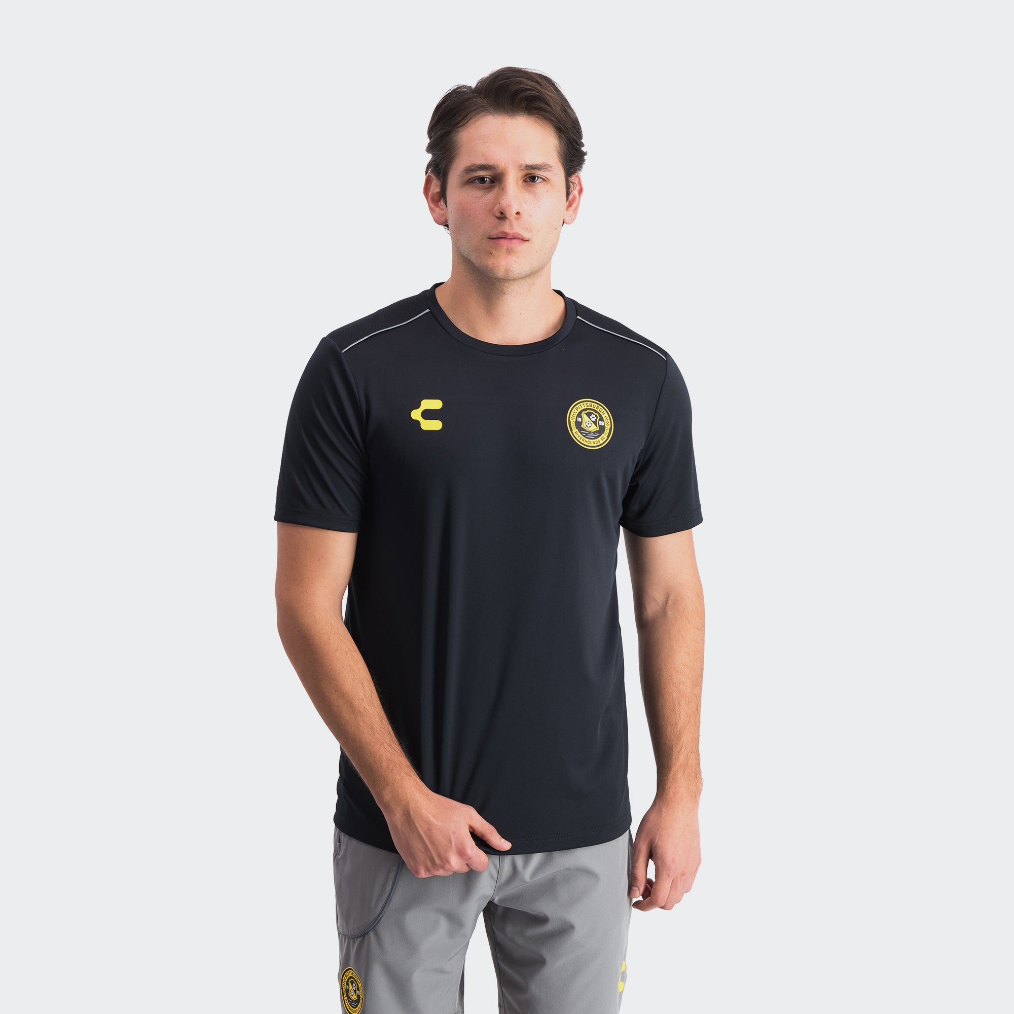 Black Yellow Pittsburgh T-Shirt for Men Charly Sport Gear