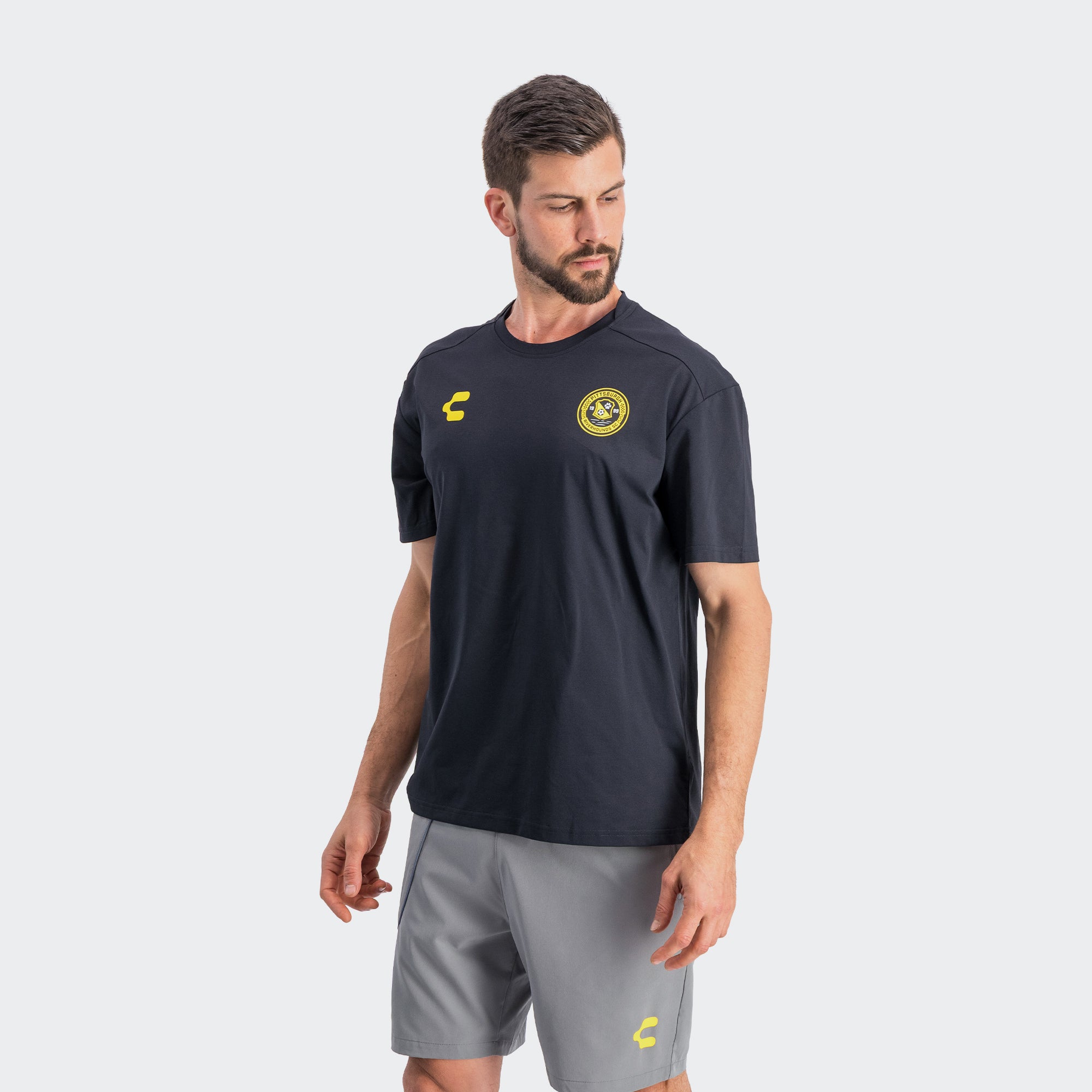 Black Yellow Pittsburgh T-Shirt for Men Charly Sport Gear
