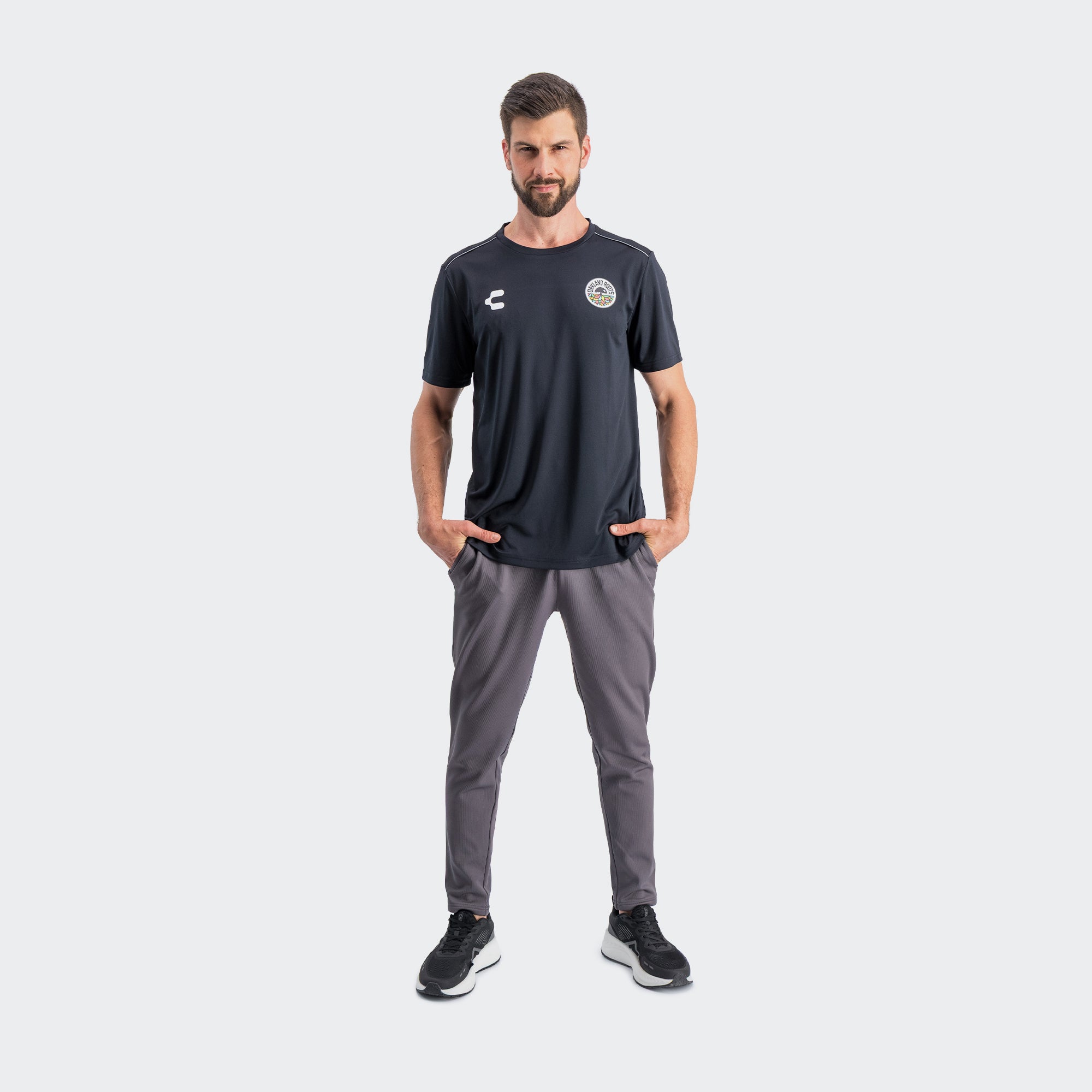 Black Oakland Roots T-Shirt for Men Charly Sport Gear