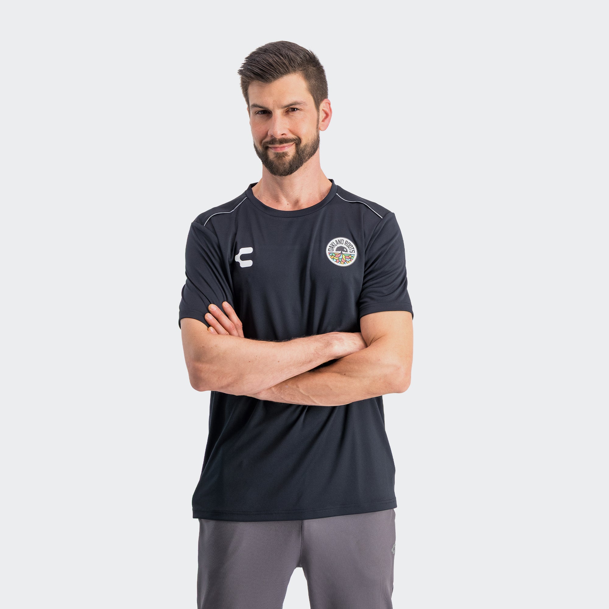 Black Oakland Roots T-Shirt for Men Charly Sport Gear