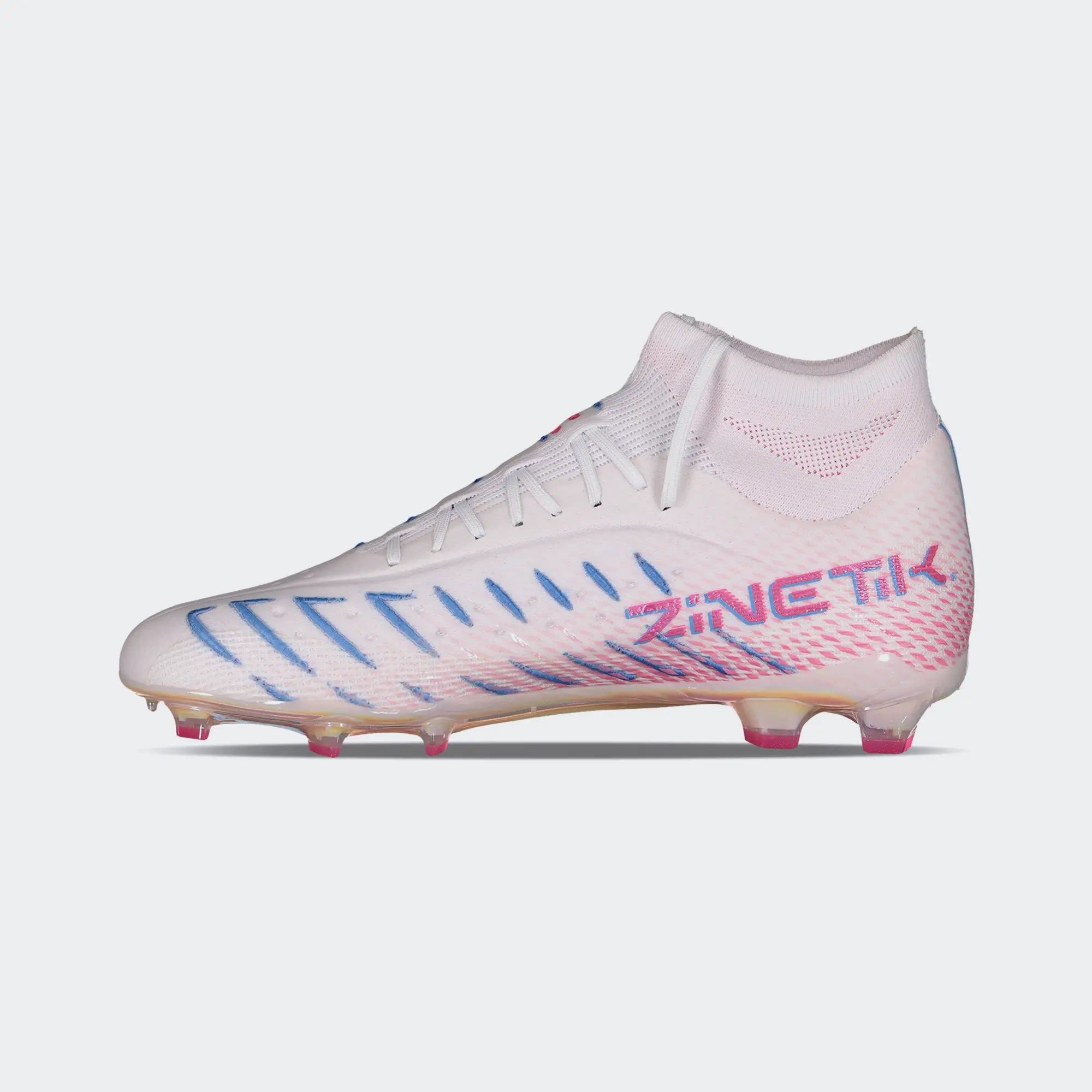 White Fuchsia Soccer Cleats for Men Charly Zinetik PFX HI Sport