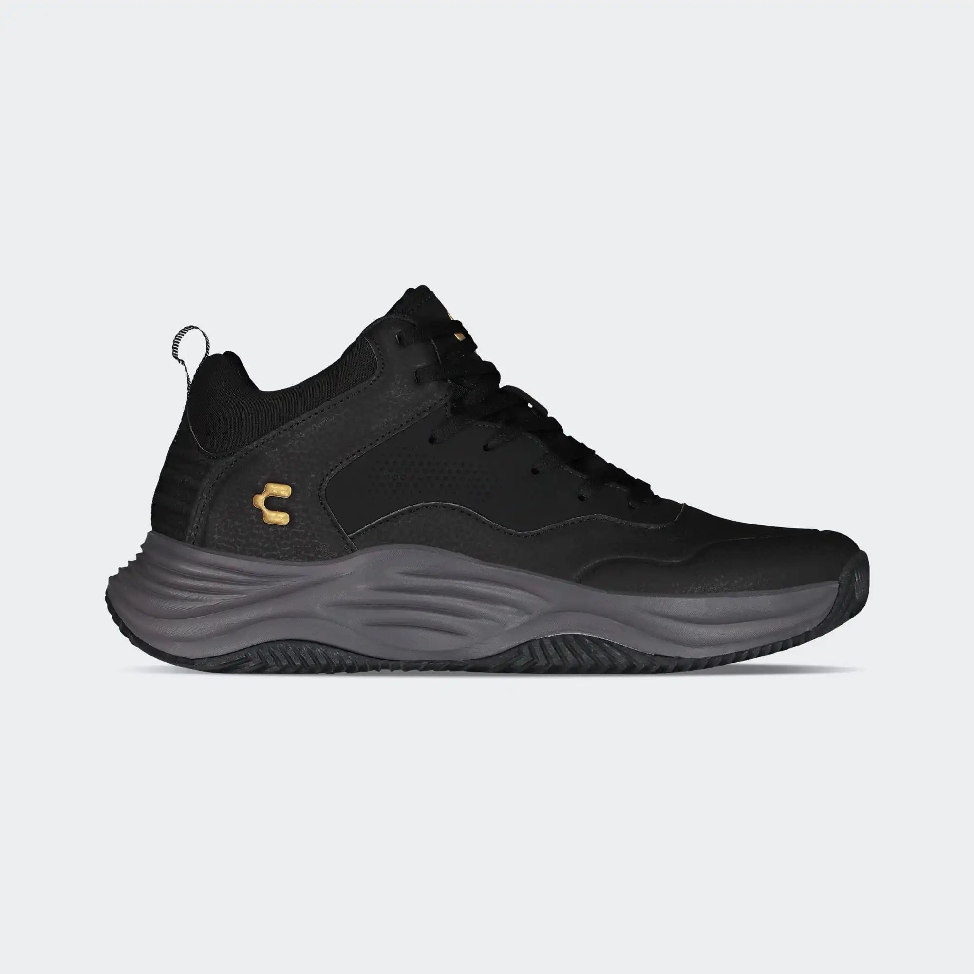 Black Oxford Basket Shoes for Men Charly Neiv Sport