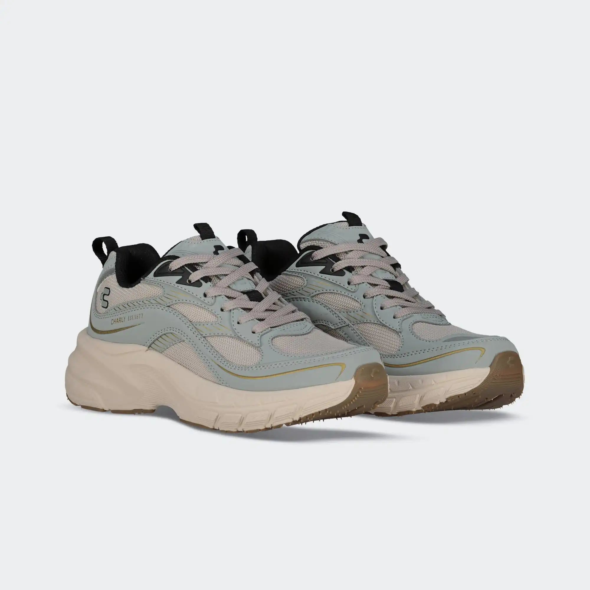 Beige Blue Lifestyle Fashion Sport Shoes for Women Charly Berlin City