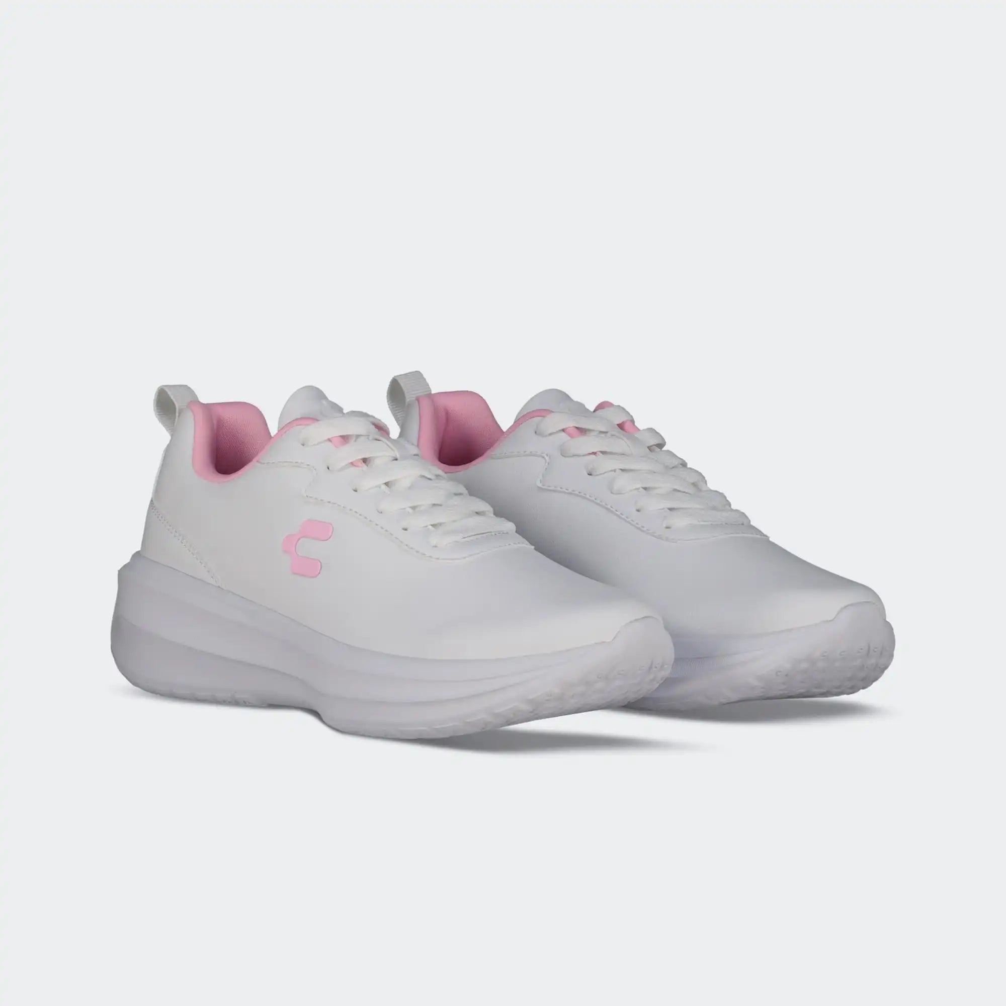 White Pink Running Road Casual Shoes for Women Charly Aero Pu Sport