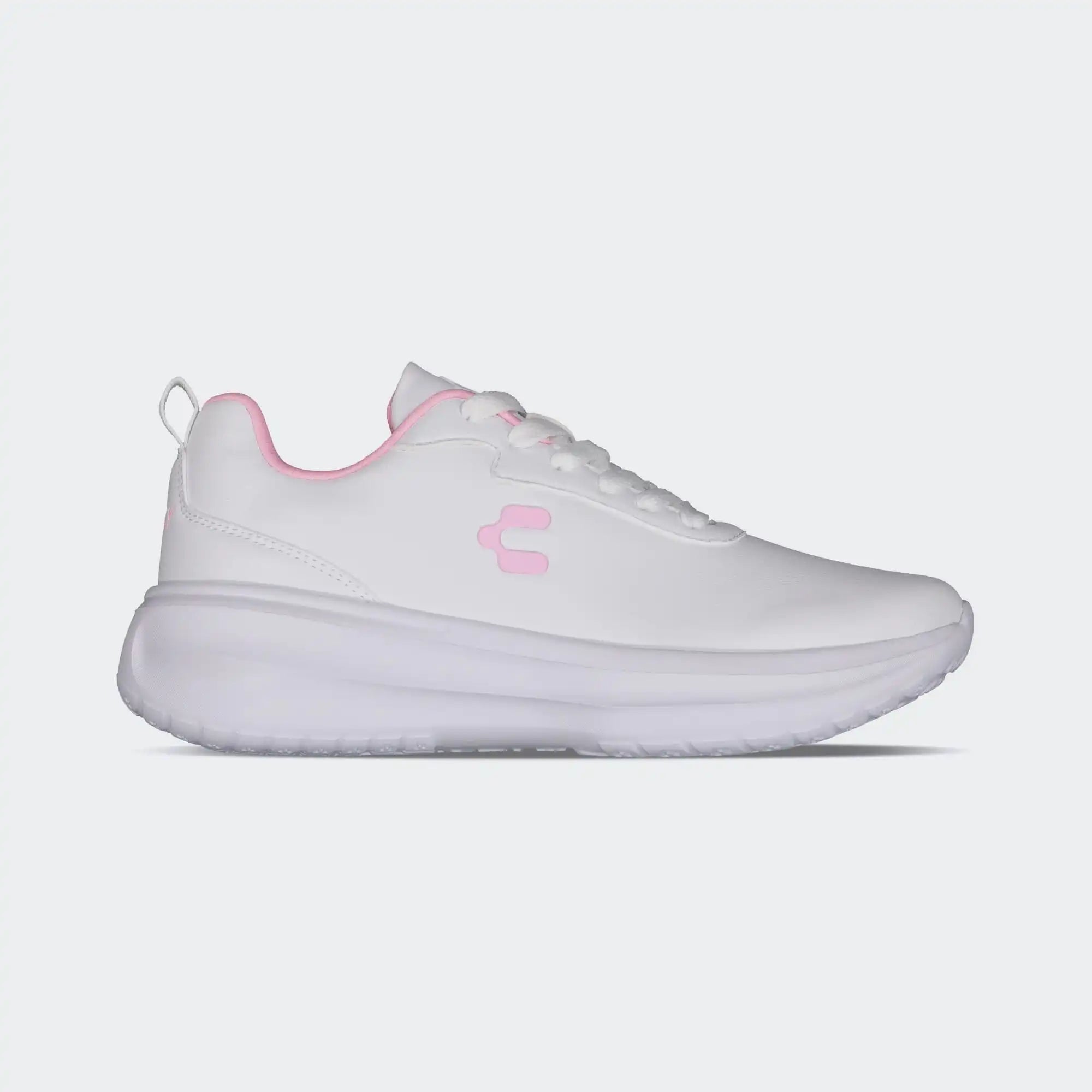 White Pink Running Road Casual Shoes for Women Charly Aero Pu Sport