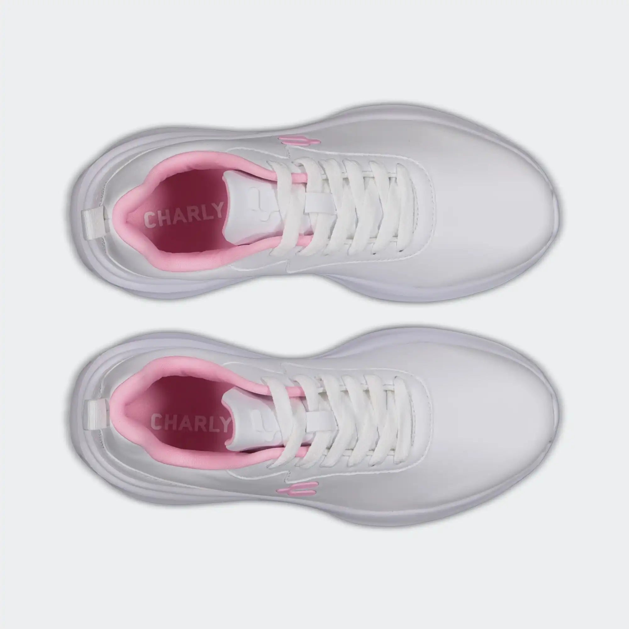 White Pink Running Road Casual Shoes for Women Charly Aero Pu Sport