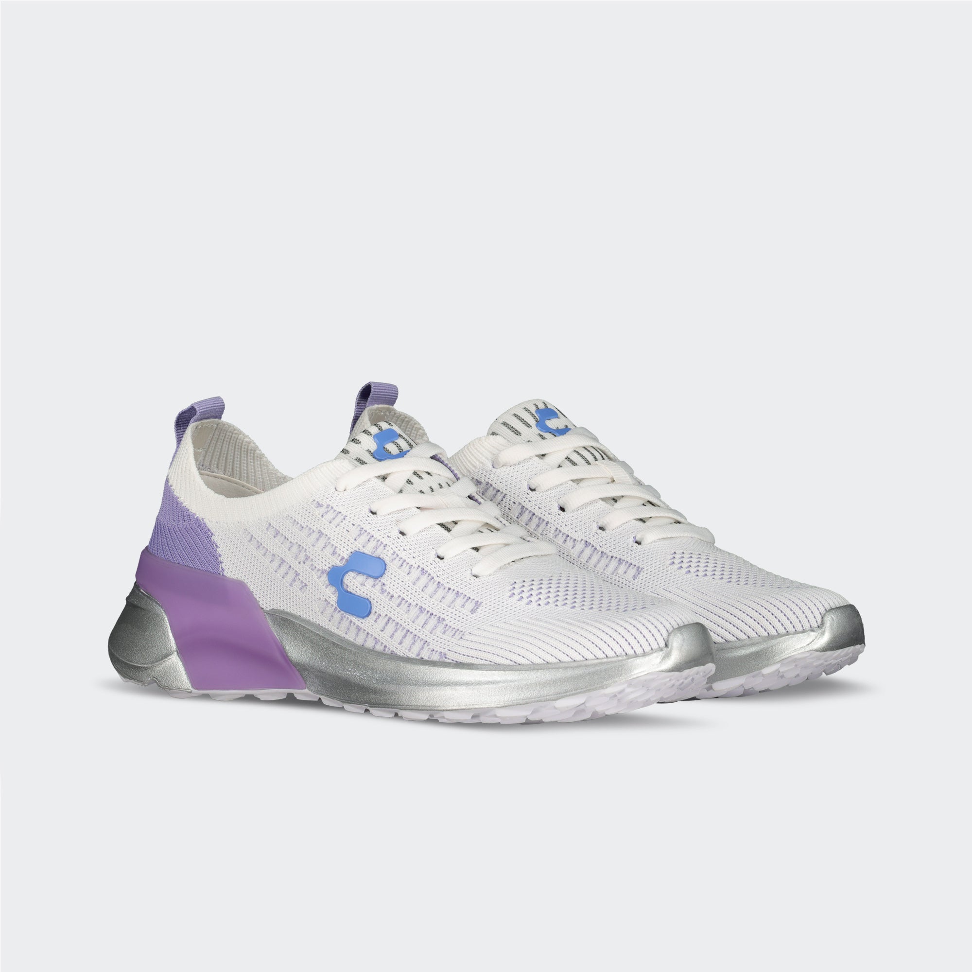 White Lilac Relax Walking Light Sport Shoes for Women Charly Portel