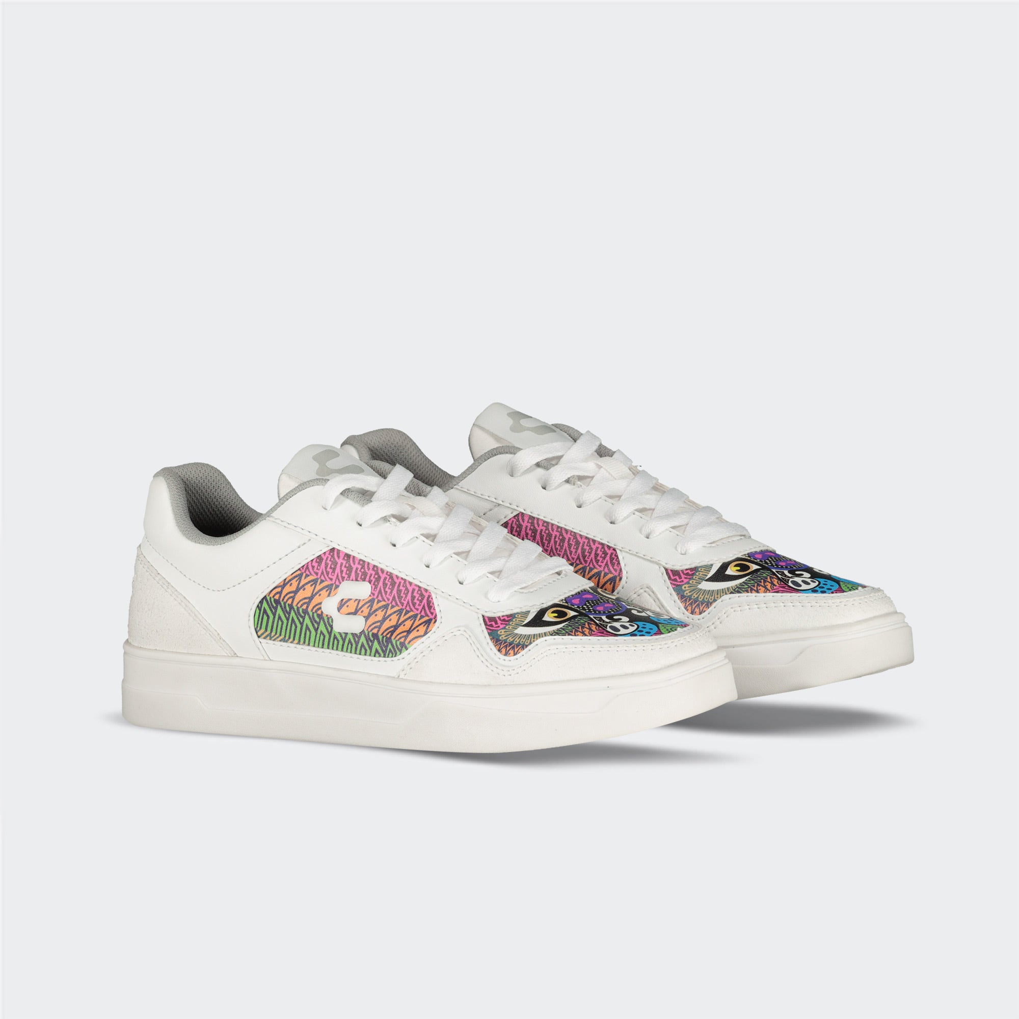 White Multicolor City Lifestyle Skurban Alebrijes Shoes for Women Charly Million