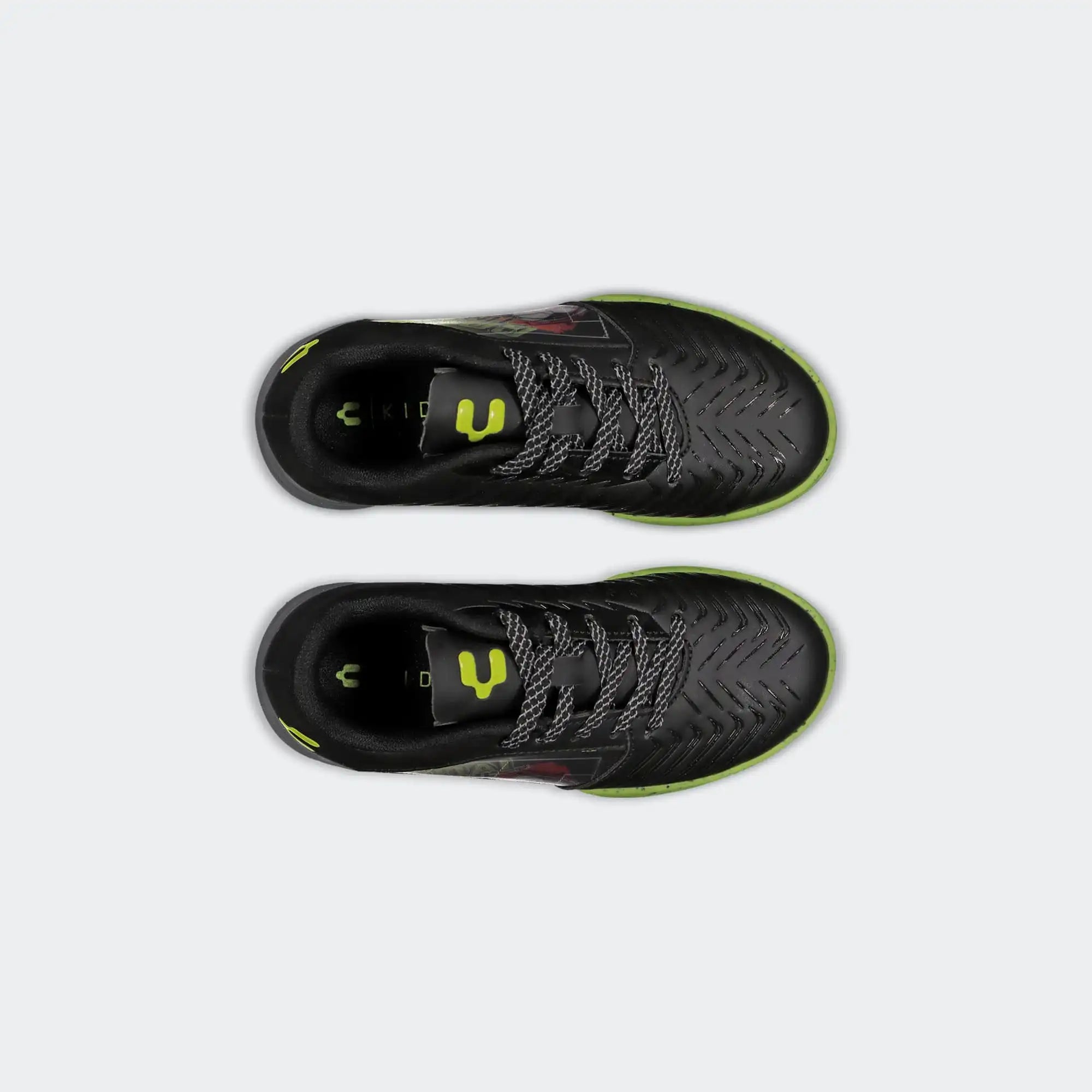 Black Lime Soccer Turf Shoes for Boy Charly Vertex Hollogram