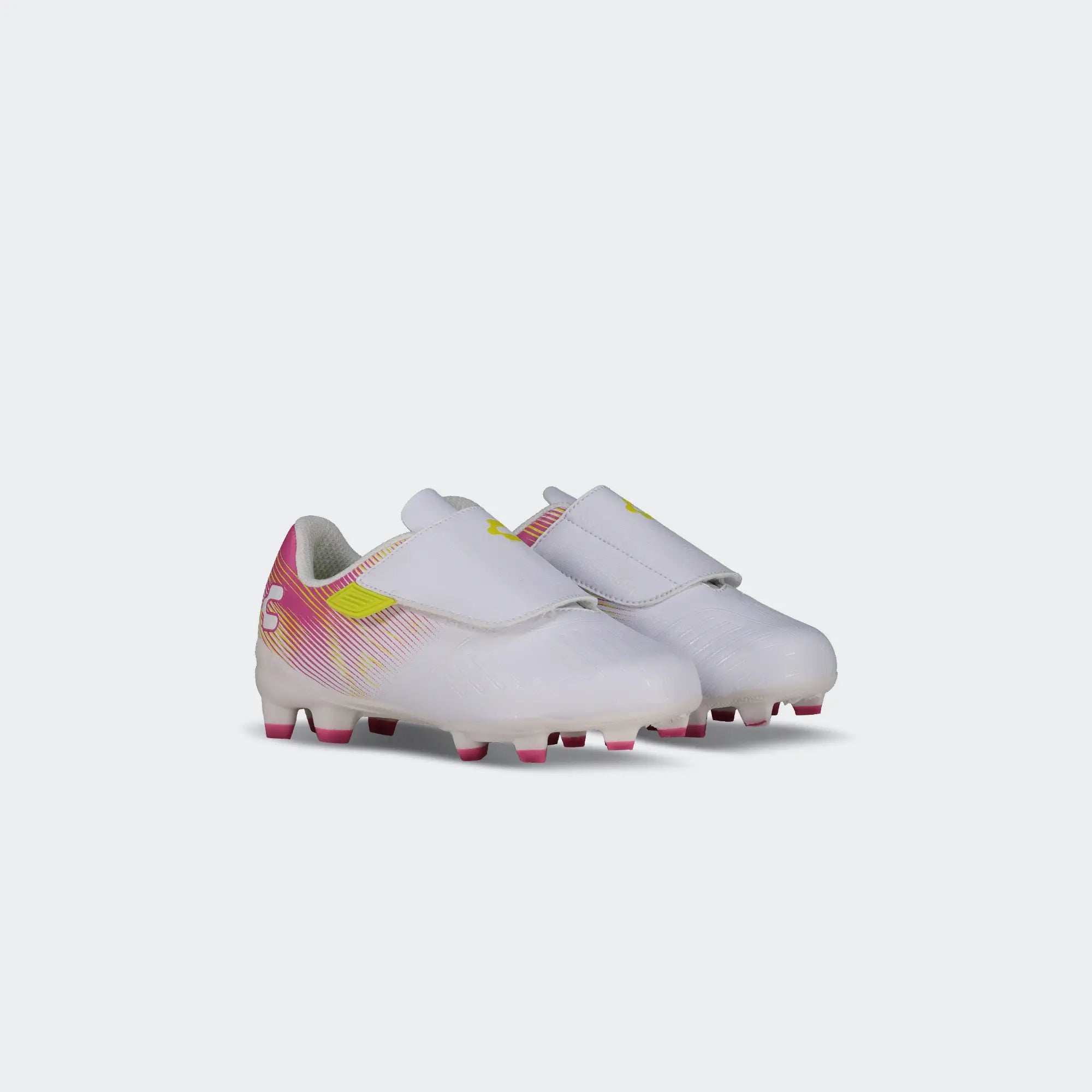 White Fuchsia Soccer Cleats for Boy Charly Grasshopper 7.0 ST YT Sport